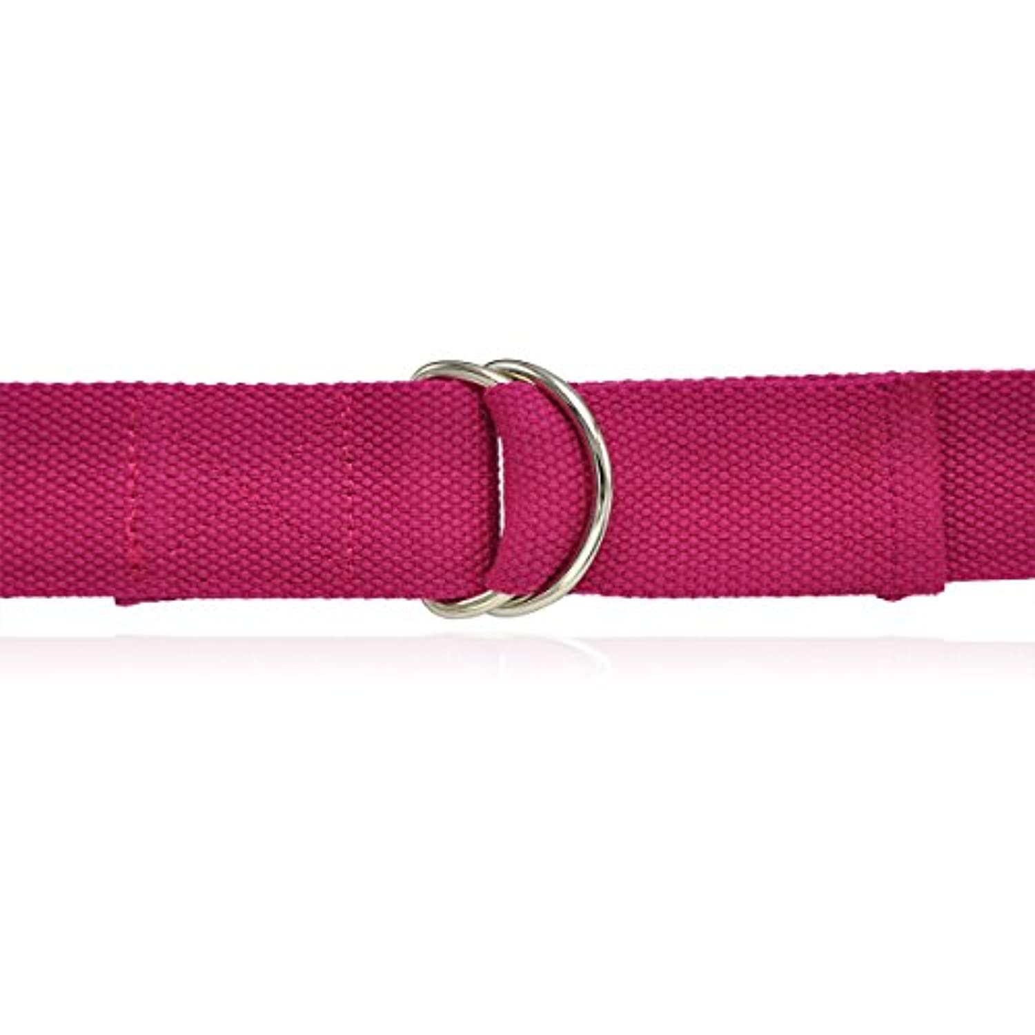Correa de yoga extralarga de 98.8 in, fabricada con el mejor algodón duradero, hebilla de metal ajustable con anilla en D para estiramiento de flexibilidad, física y terapia, 2 unidades