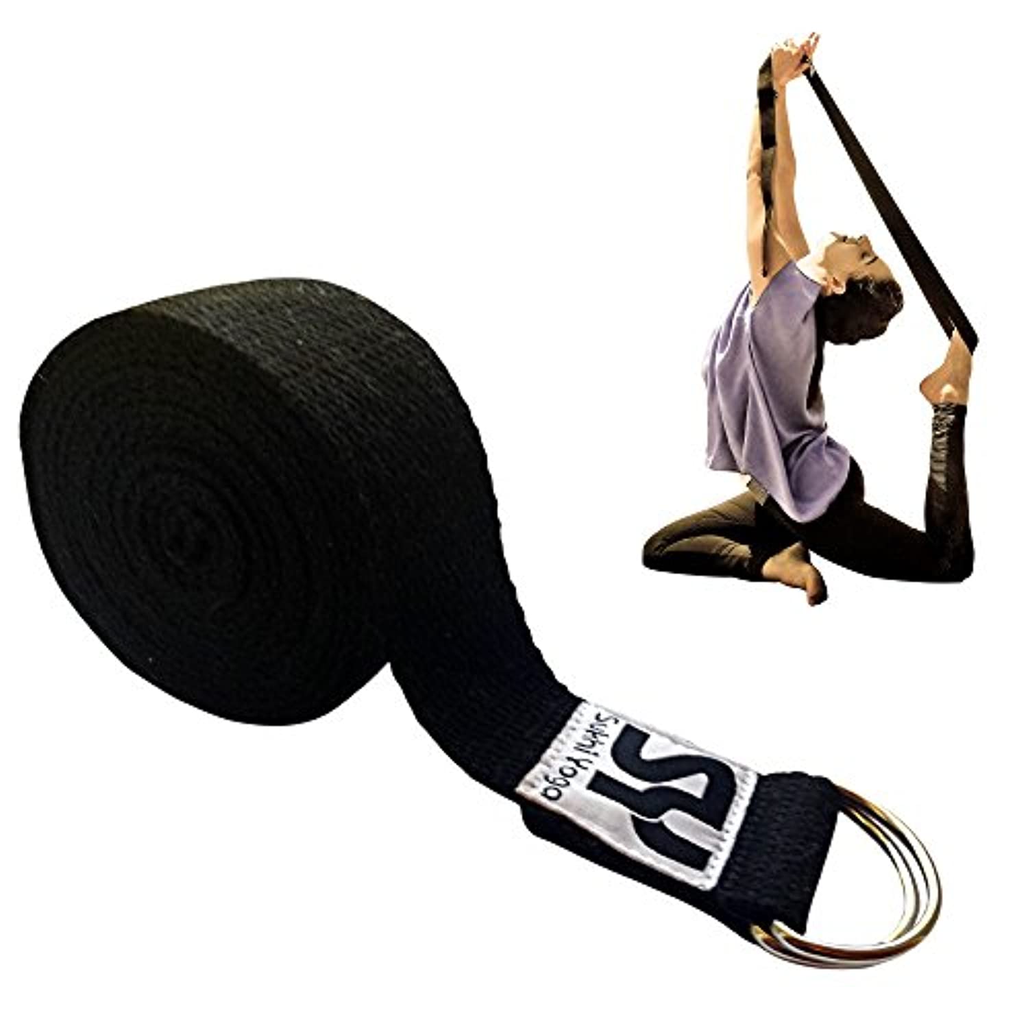 Sukhi correa para yoga con anillo D súper suave, perfecto para mantener posturas de yoga, estiramientos, mejora la flexibilidad y terapia física