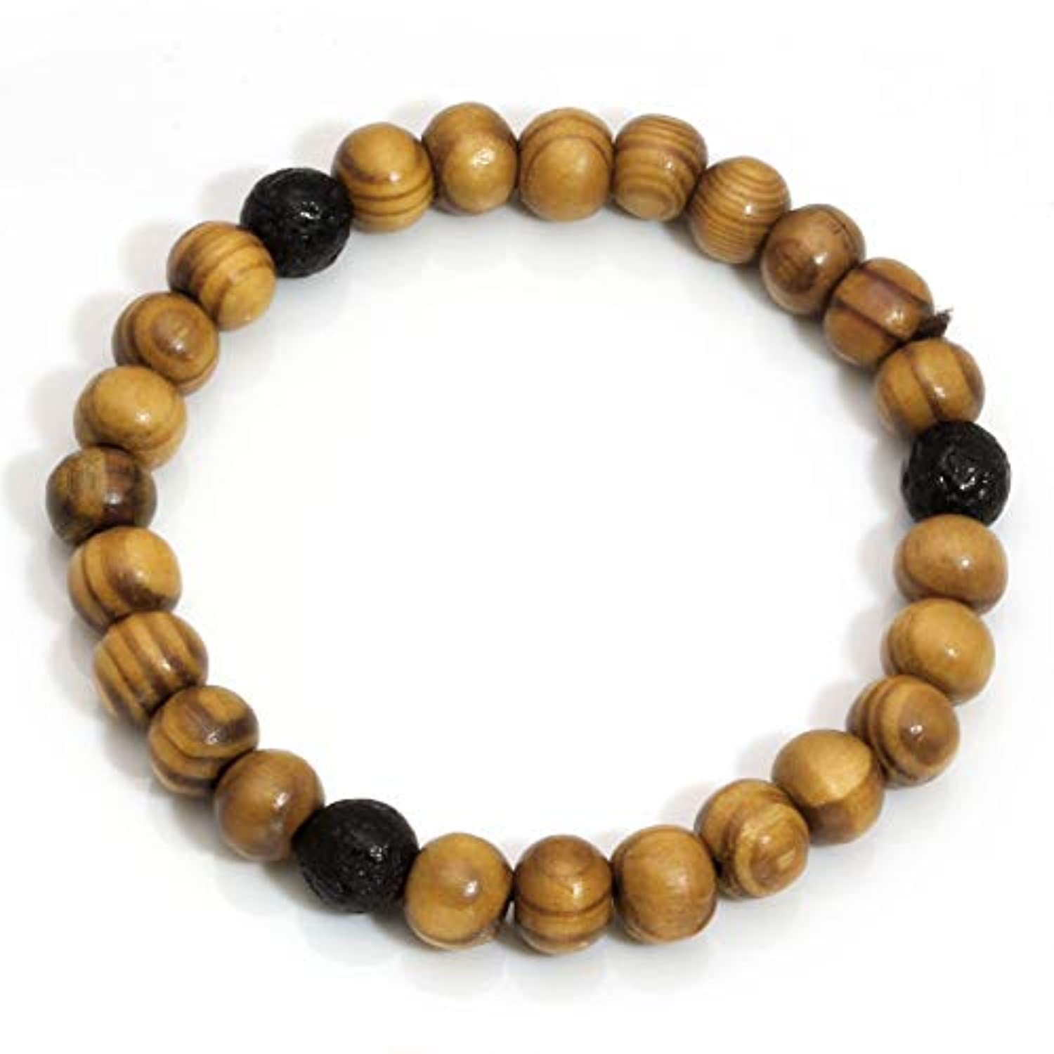 Milakoo - Pulsera de cuentas de piedra de lava con difusor de aceites esenciales para hombres y mujeres