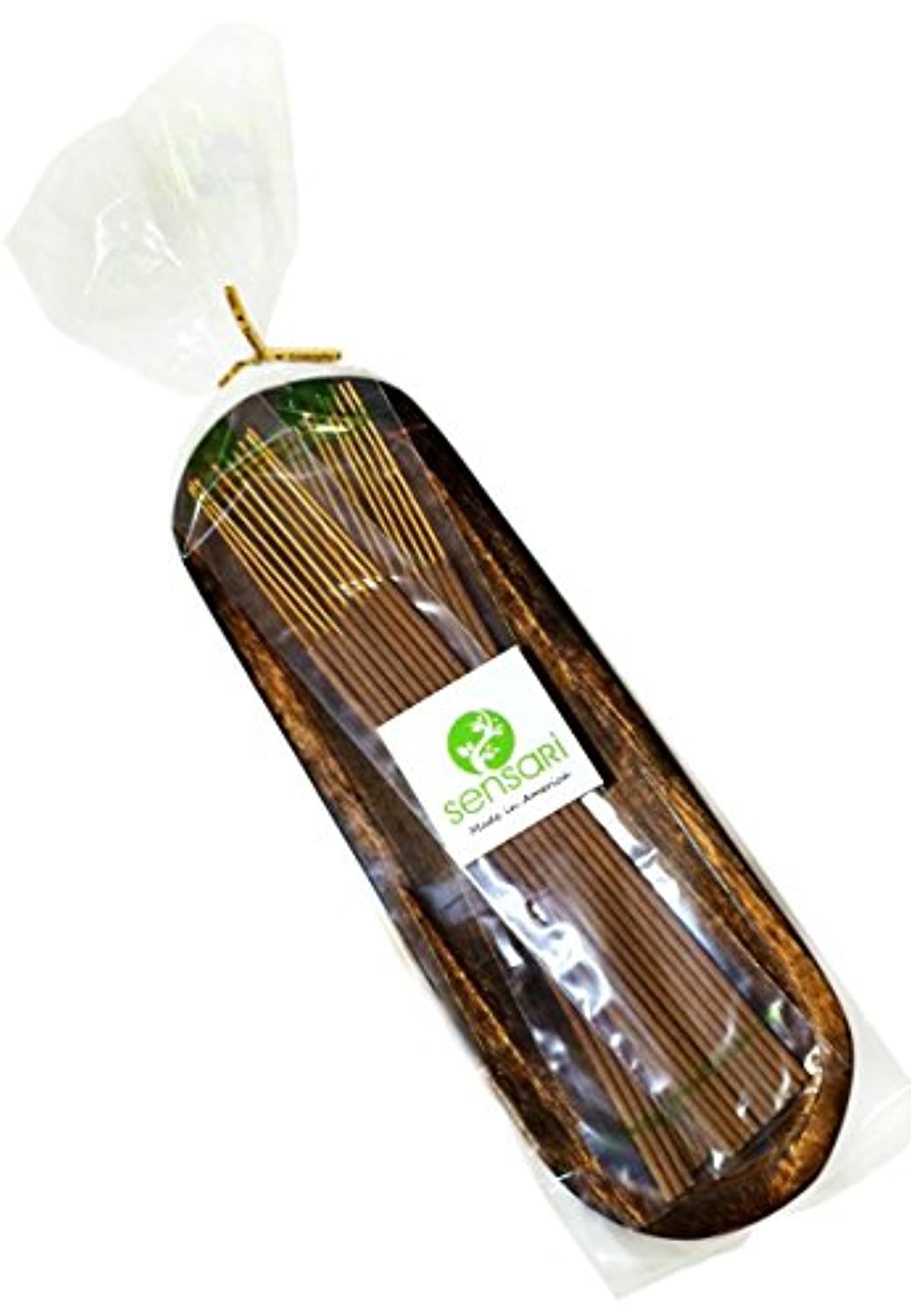 Quemador de incienso Gift Set – Mejor En Catching todas las cenizas, – Grande, Double Wide Holds 2 Sticks. trough-style Madera Ceniza Catcher y 20 – Varillas de incienso NUEVO de sensari