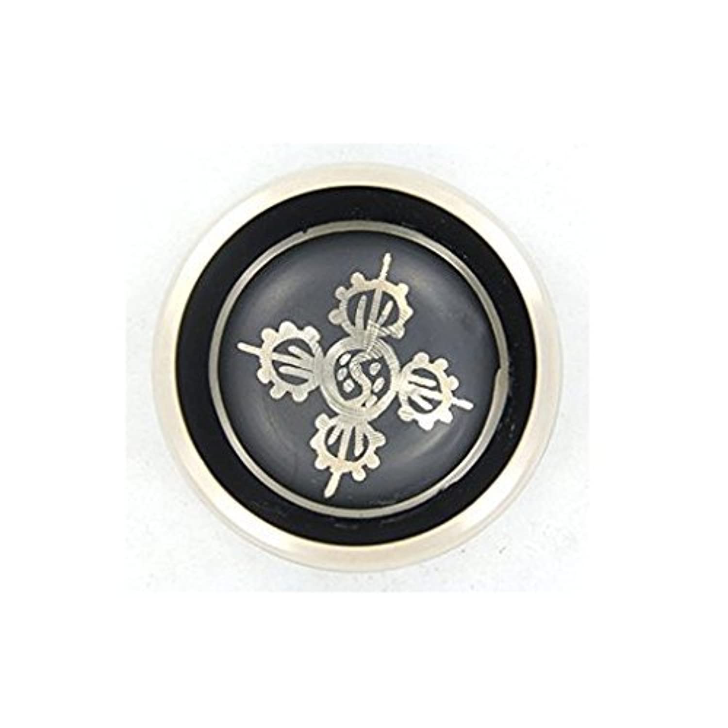 Exquisito cuenco tibetano de 4 pulgadas fabricado en Nepal con pilón de madera