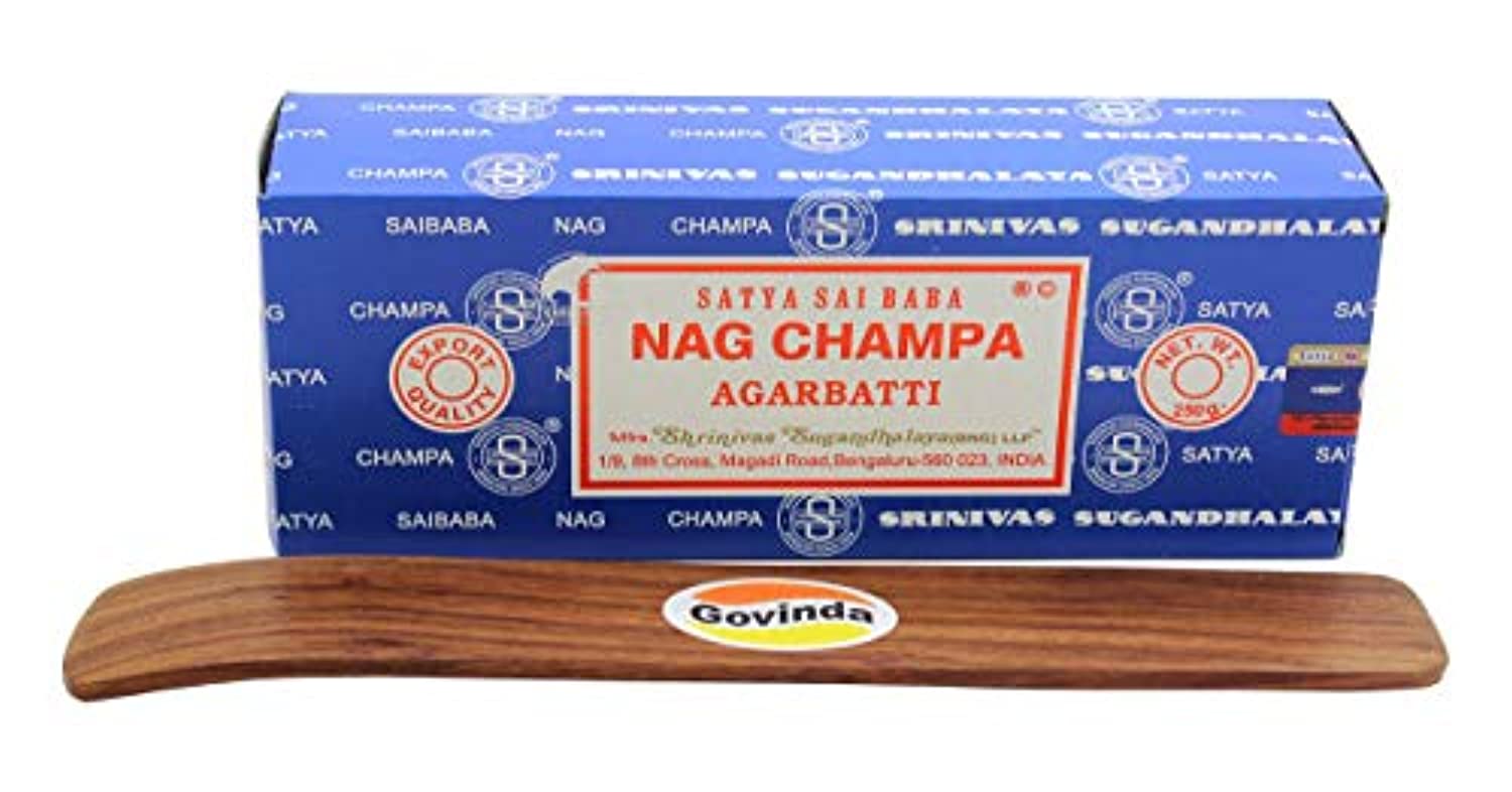 Govinda - Bangalore (BNG) Nag Champa Argarbatti 8.82 oz con soporte de incienso