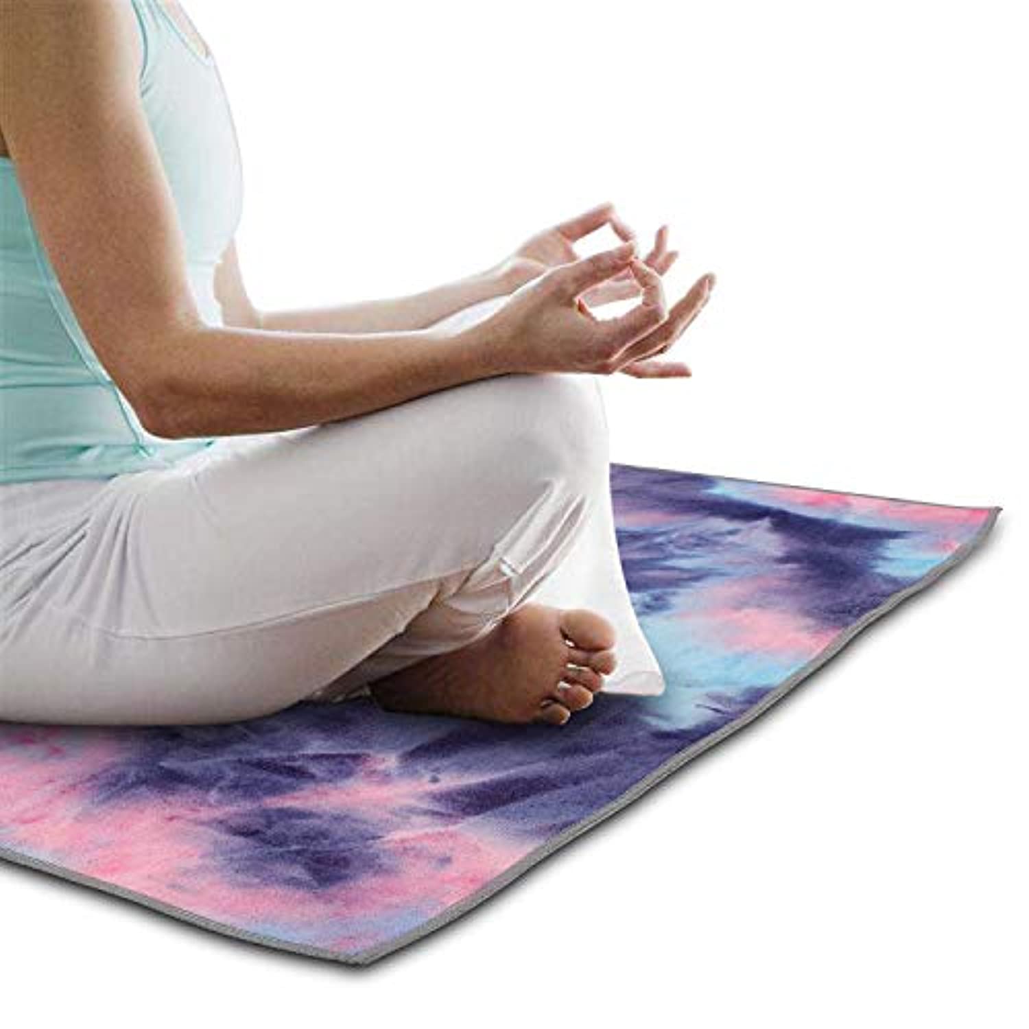 Toallas de yoga, toalla de yoga antideslizante, textura de gofre antideslizante, 100% absorbente de microfibra sin olor, toalla de yoga de tamaño estándar de 24 pulgadas x 72 pulgadas, para yoga caliente, Bikram, Pilates