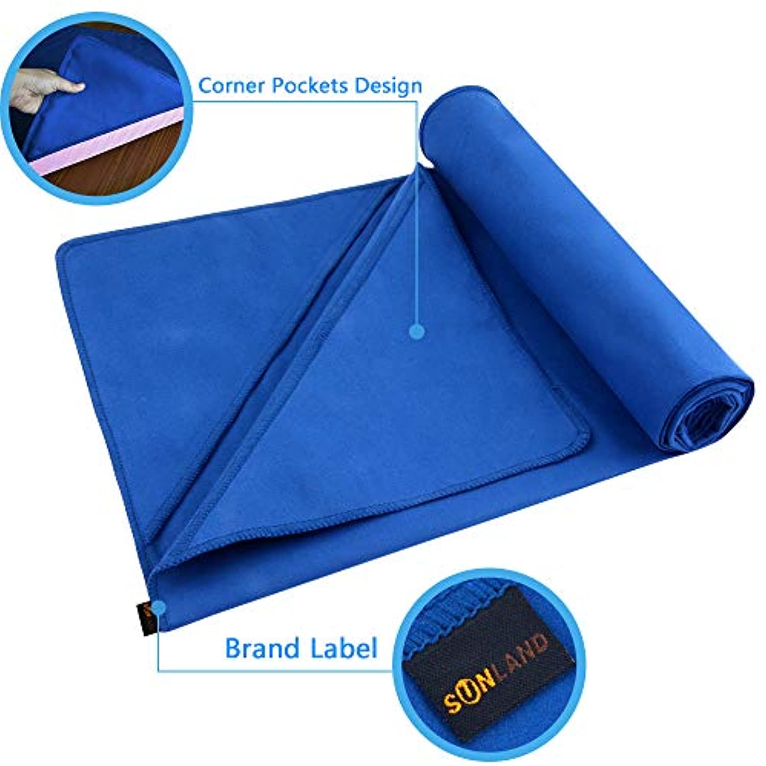 SUNLAND Toalla de yoga de microfibra absorbente de sudor suave antideslizante toalla de yoga caliente + toalla de mano 2 en 1 juego con bolsa de transporte, ideal para pilates Hot Yoga Bikram 24 pulgadas x 72 pulgadas