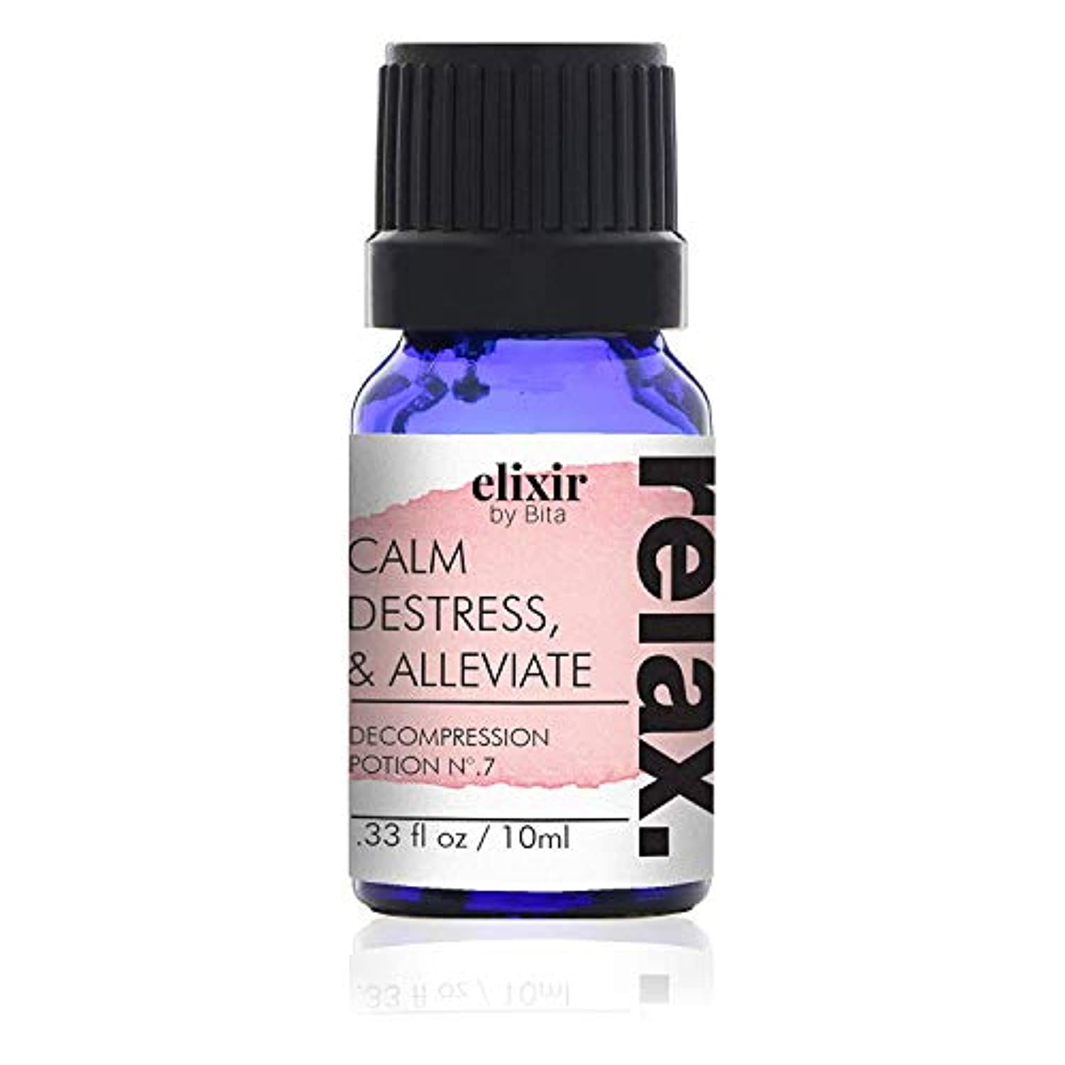 Elixir by Bita Relax Mezcla de aceite esencial con aceite de incienso, aceite de madera Ho, aceite de eucalipto Radiata, aceite de limón, aceite de alcanfor, aceite de manzanilla alemana. Para chakra, estrés, relajación, sueño, calmante.