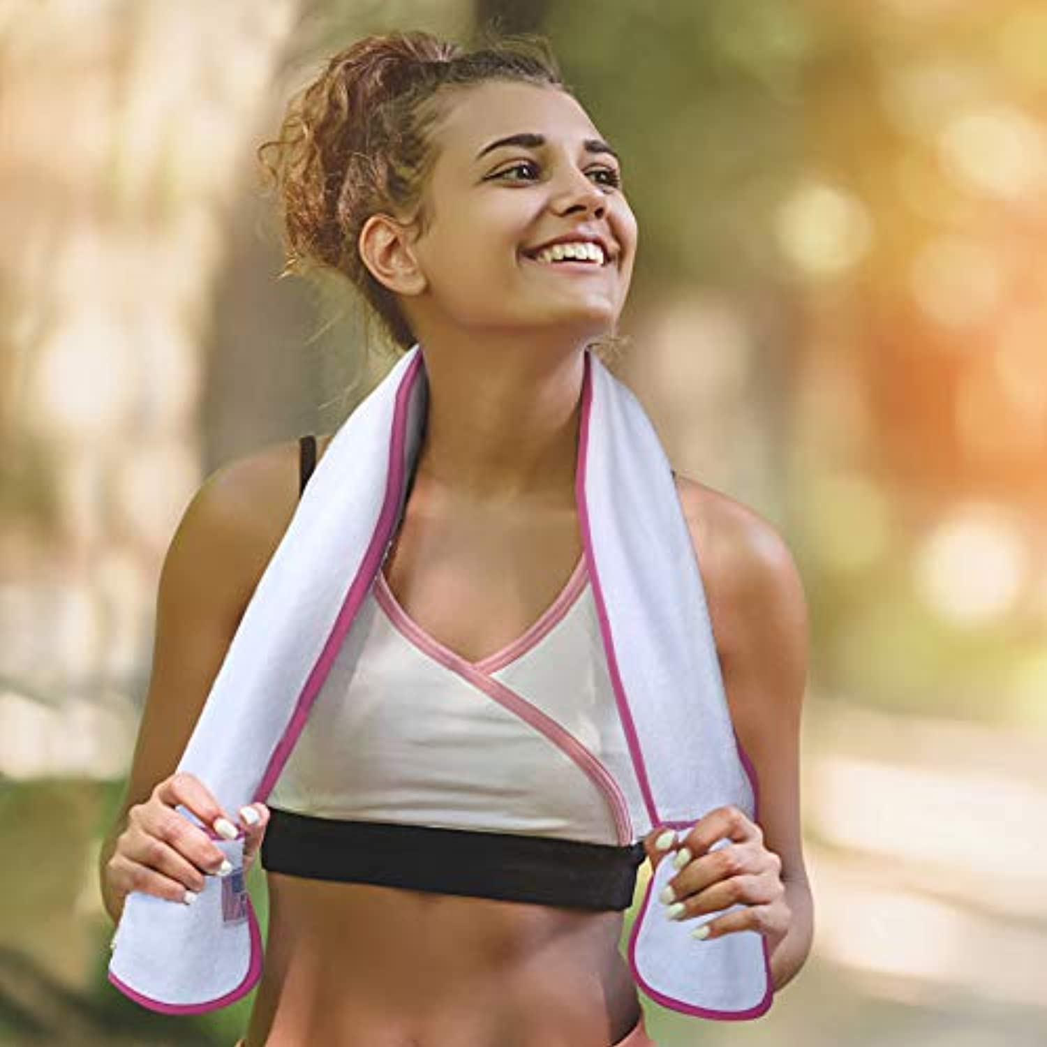 R J Hall toalla deportiva – 2 bolsillos con cremallera que sostiene pertenencias seguras mientras haces ejercicio, entrenamiento, clase de yoga, entrenamiento de fitness en el gimnasio o caminar por la playa, bucles 100% algodón supersuaves y absorbentes,