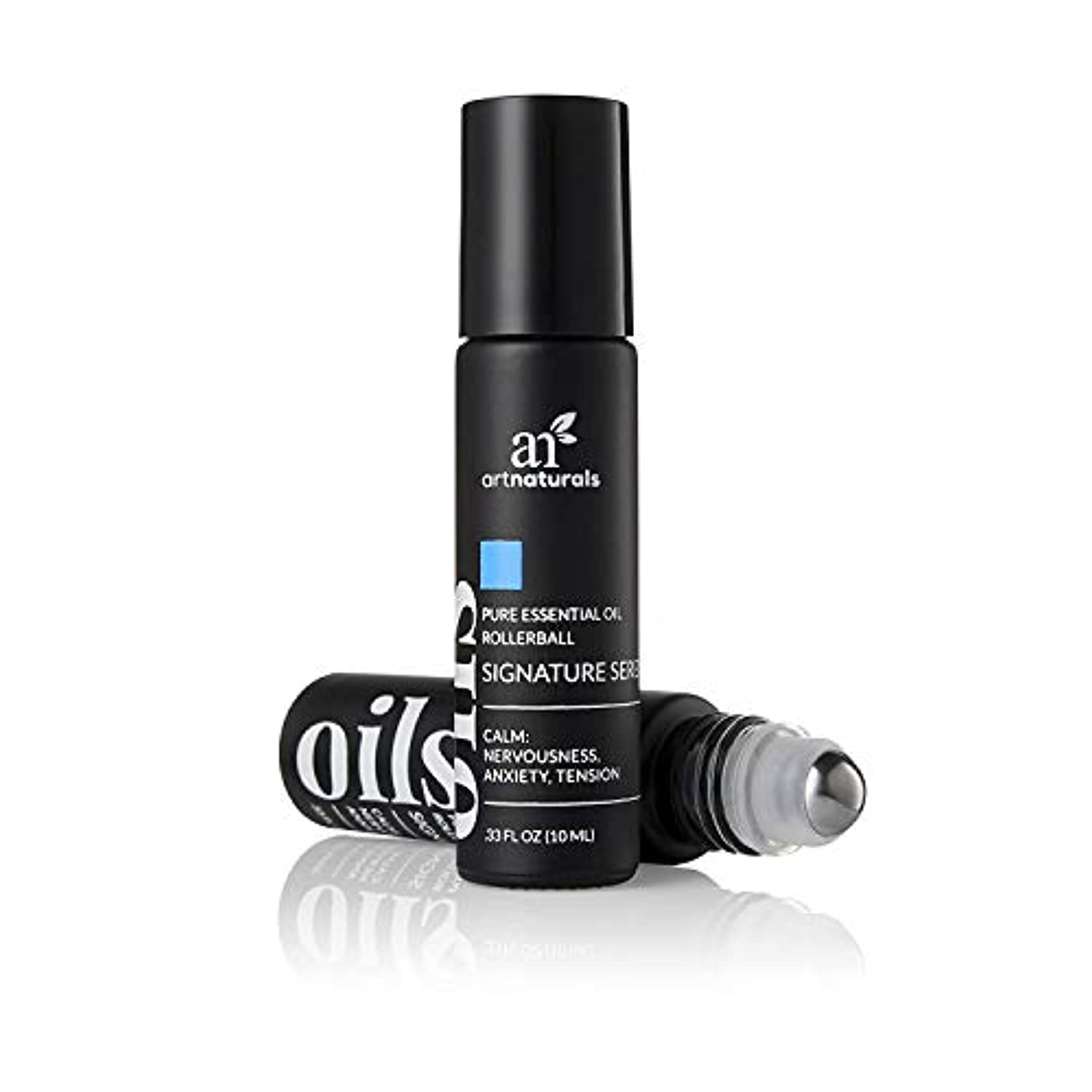 Aceite esencial ArtNaturals Top 8, aromaterapia, rollo de mezcla en 0.35 onzas, conjunto de mezclas que ayudan con el sueño, dolor de cabeza, calma, estados de ánimo y más Mezclado con aceite de jojoba para la nutrición de la piel