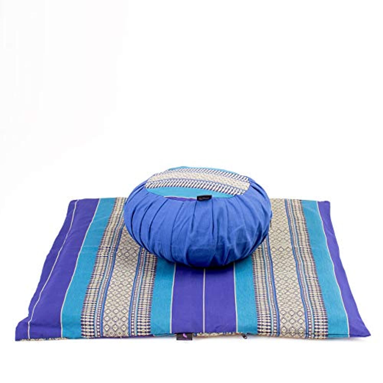 Leewadee - Juego de funda de cojín de meditación redonda extraíble y lavable, diseño de Zafu y alfombrilla cuadrada grande de Zabuton para asientos en el suelo, ecológico orgánico y natural,