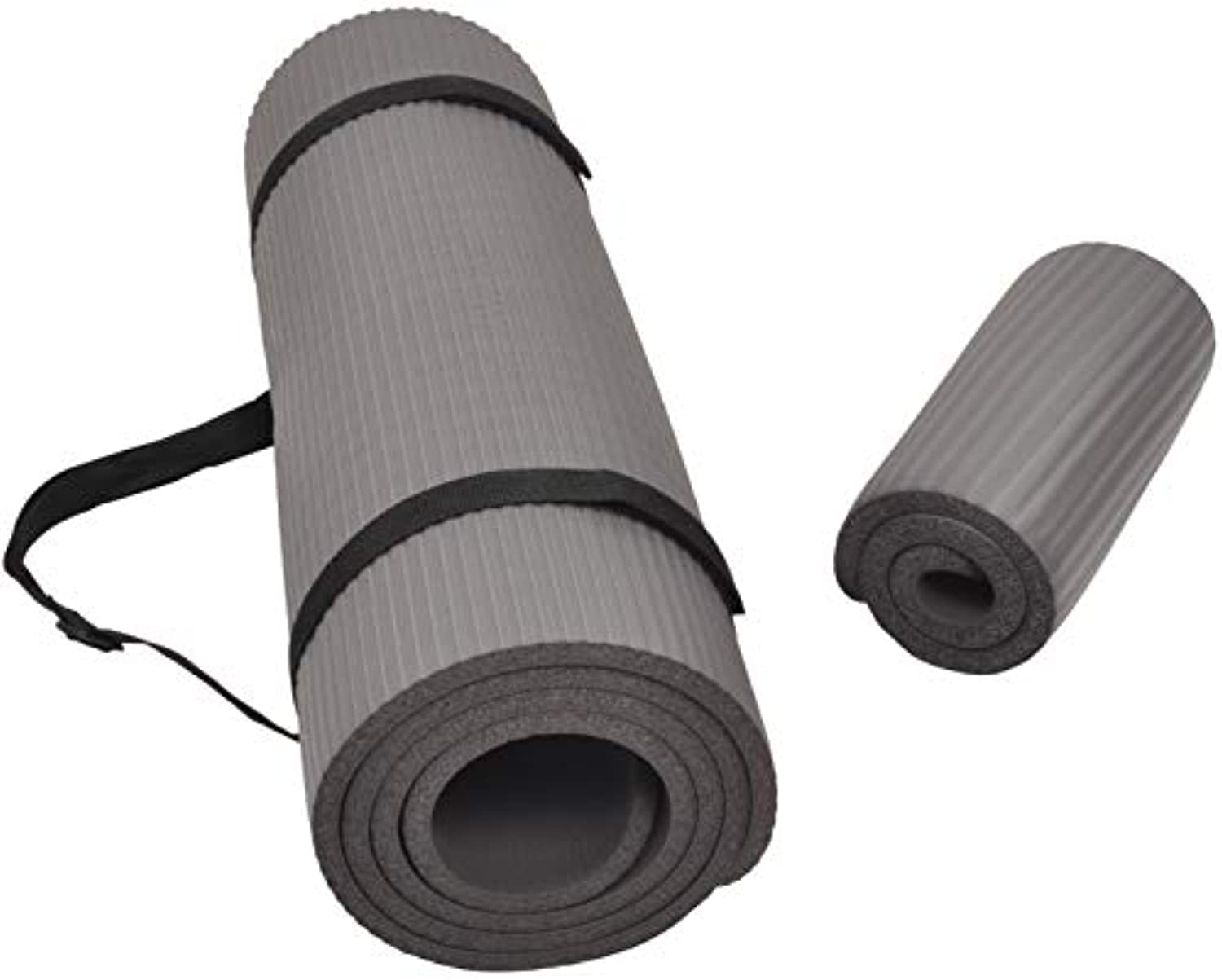 BalanceFrom, Colchoneta multiuso para practicar yoga y arrodillarse, 1/2 in de grosor, extragruesa, alta densidad, antirrotura con correa de transporte