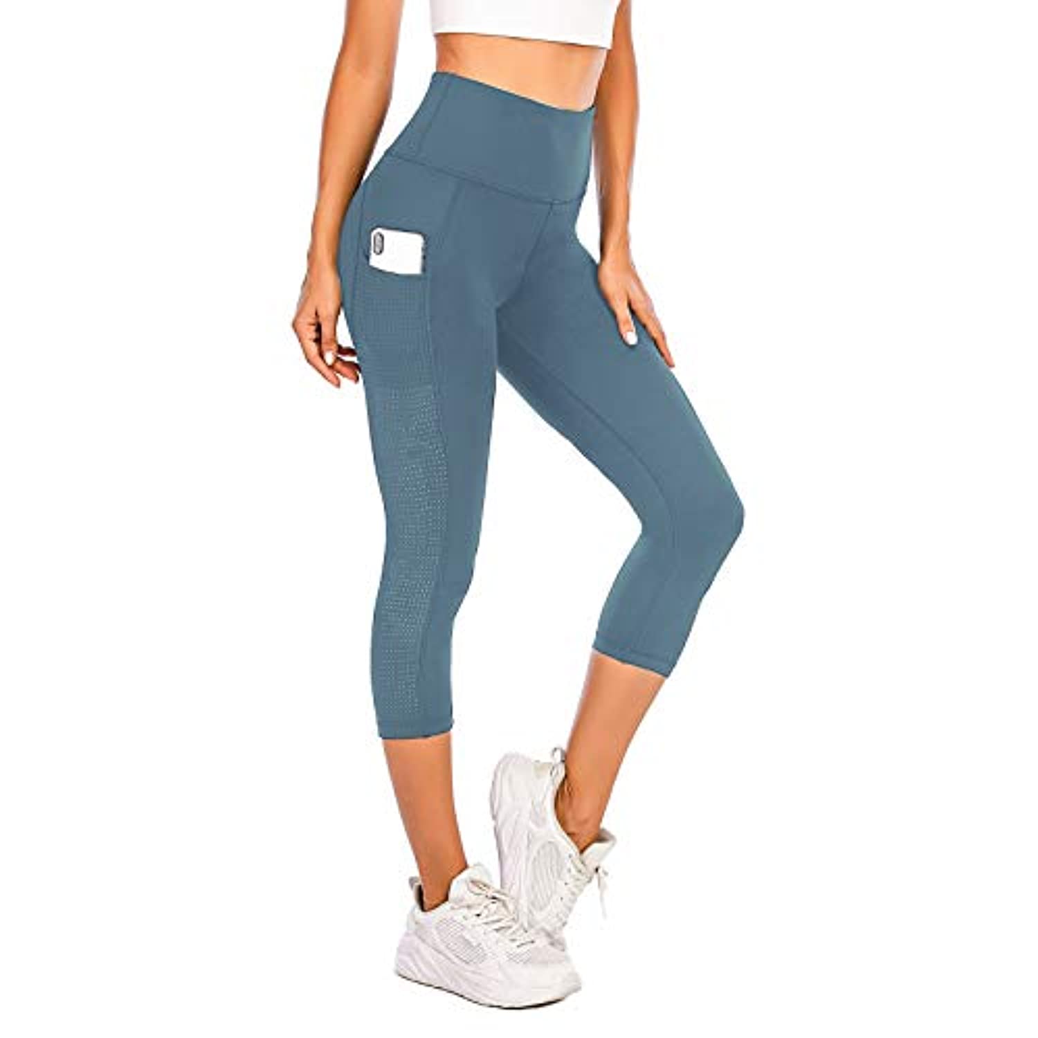 PARWIN - Leggings de yoga de cintura alta para mujer con bolsillos - malla transpirable