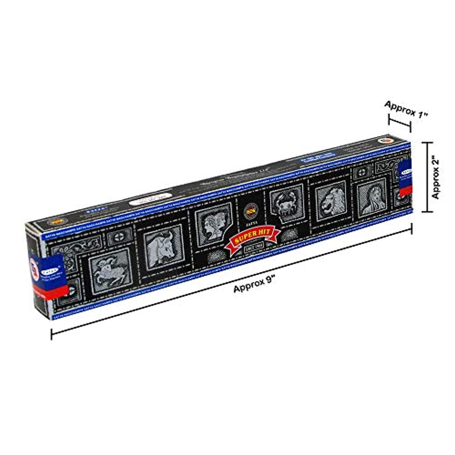 Satya Super Hit - Varillas de incienso (12 unidades, 0.53 oz, con soporte para incienso Trumiri)