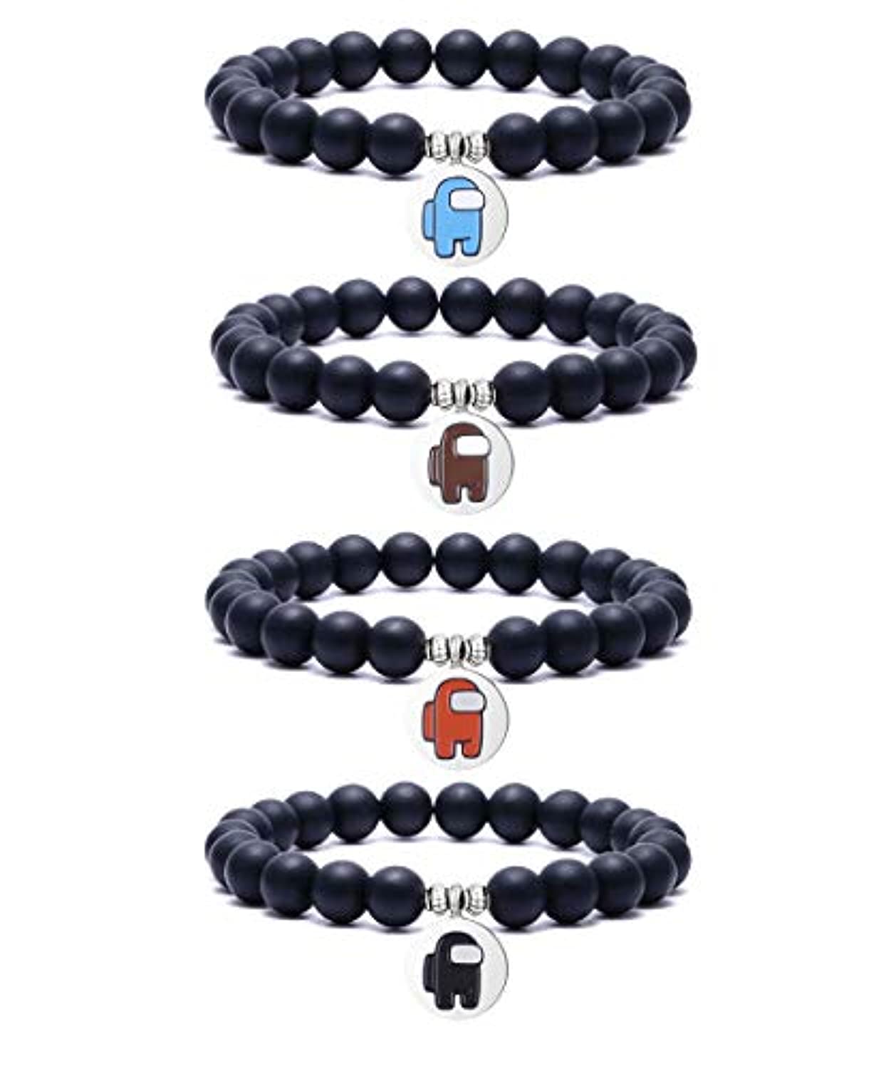 COLOYAN 4 piezas entre nosotros pulseras de cuentas para hombres y mujeres tripulantes juego impostor entre nosotros fans regalos