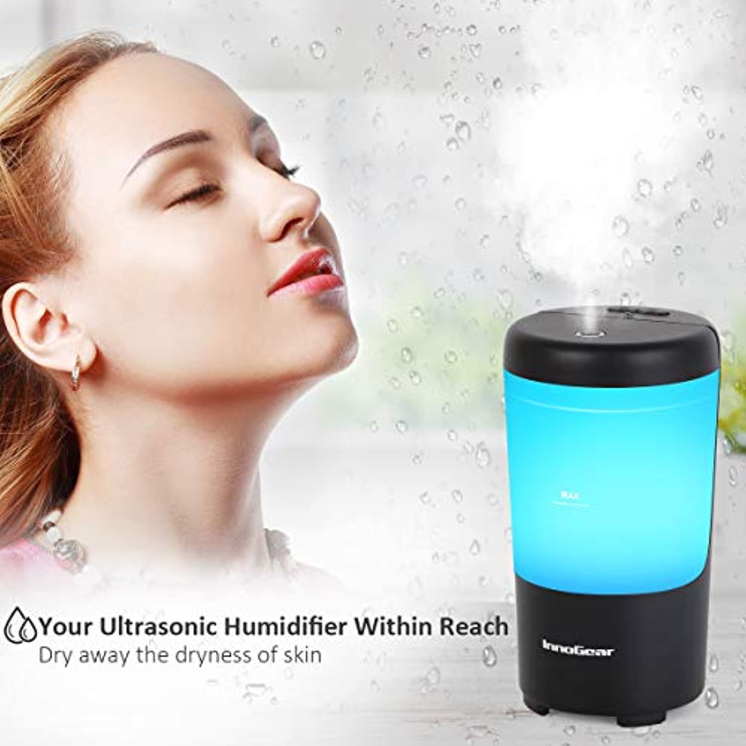 InnoGear - Difusor USB para coche, difusor de aromaterapia, difusor de aceite esencial, humidificador de coche con niebla fría para vehículo con función de apagado automático sin agua