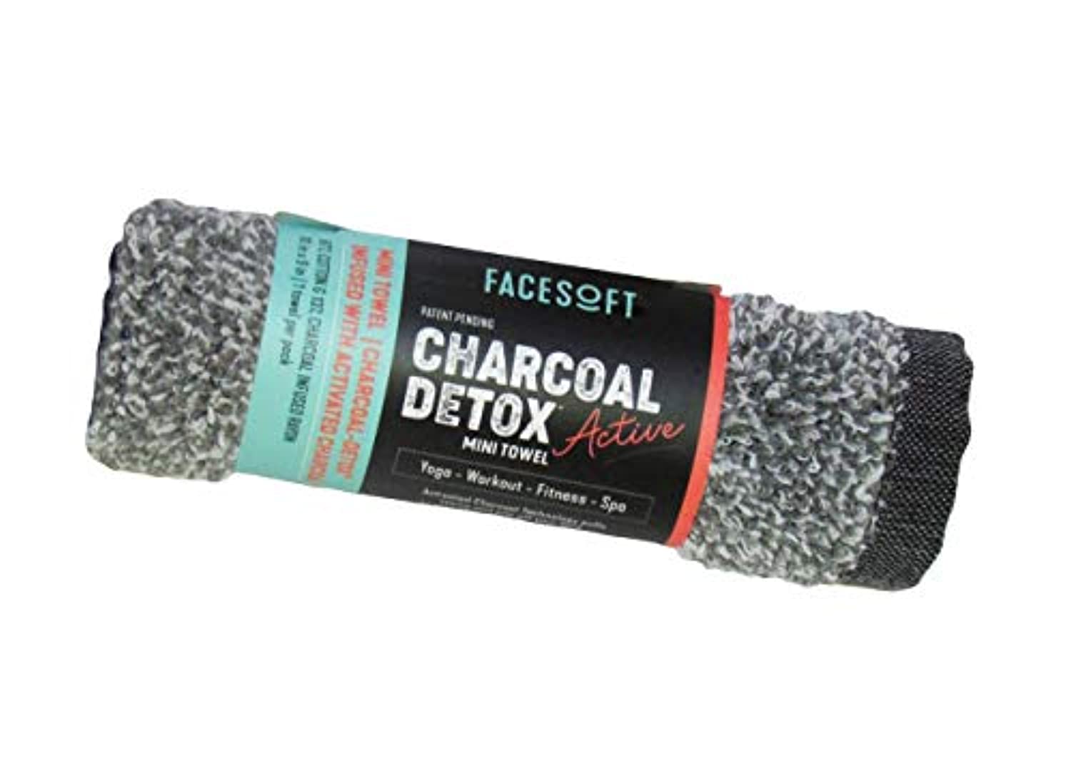 FACESOFT - Toalla de sudor para yoga con carbón activado, para desintoxicar tu piel mientras sudas, antimicrobiana, libre de microfibras nocivas, 1 paquete