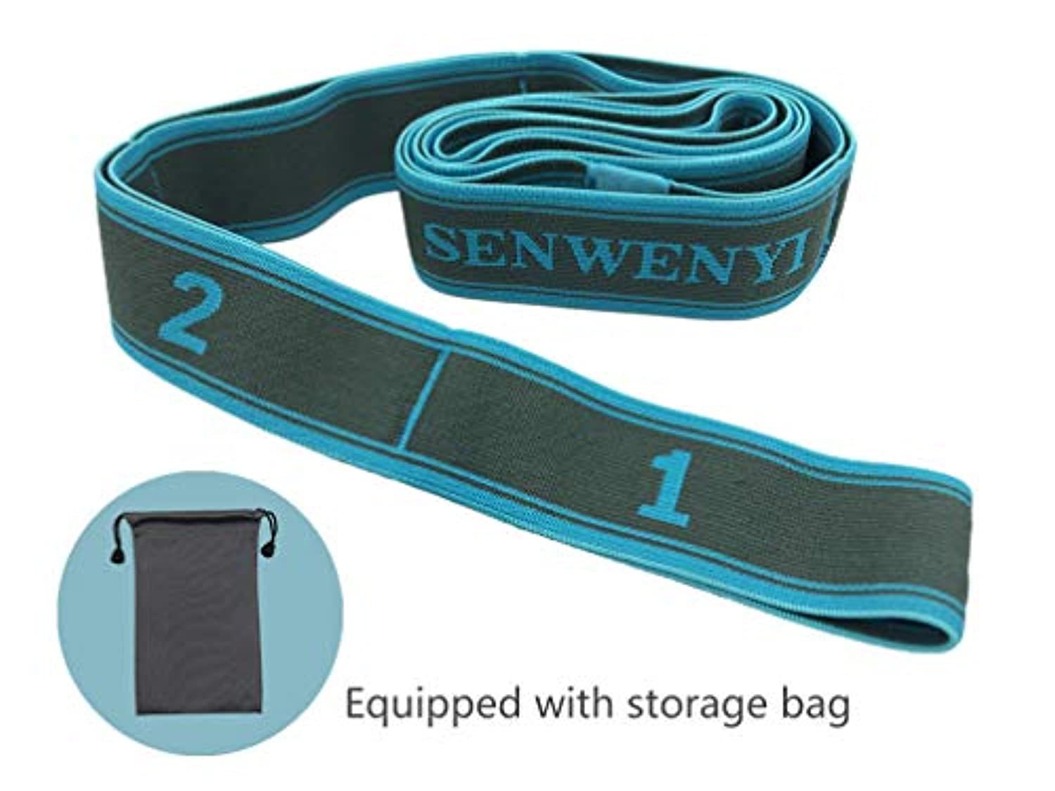 SENWENYI - Correa de estiramiento para yoga, flexibilidad, rehabilitación - Obtenga flexible con banda elástica de 8 bucles para rehabilitación, recomendada por fisioterapeutas y entrenadores