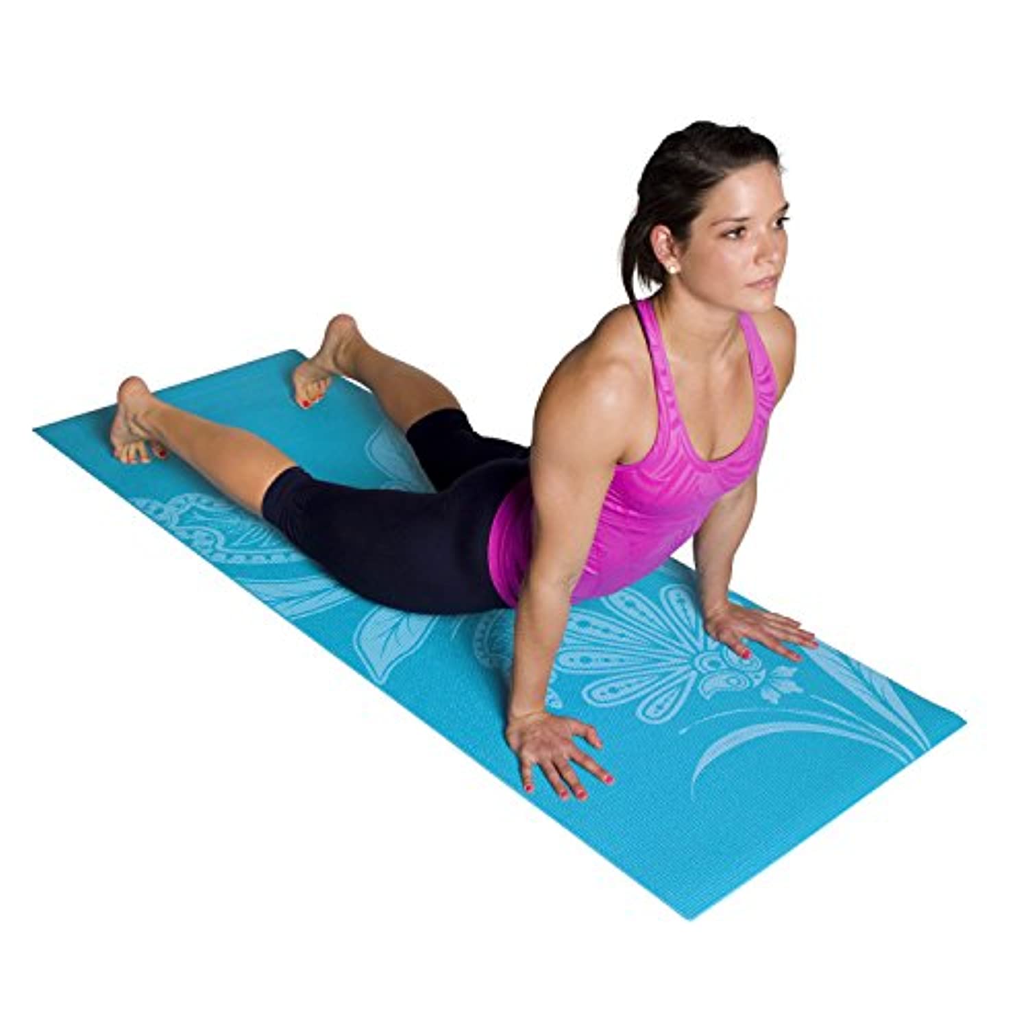 Tapete de yoga Tone Fitness con patrón floral