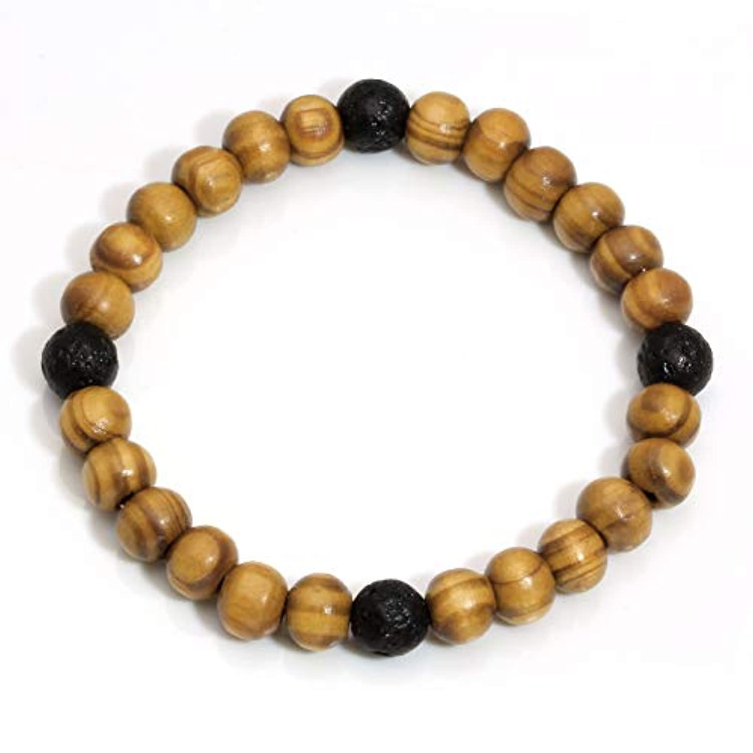 Milakoo - Pulsera de cuentas de piedra de lava con difusor de aceites esenciales para hombres y mujeres