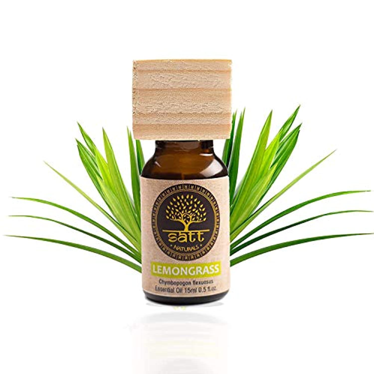 Lemongrass 100% puro aceite esencial de aromaterapia natural 0.5 oz en hermosa caja de madera de pino