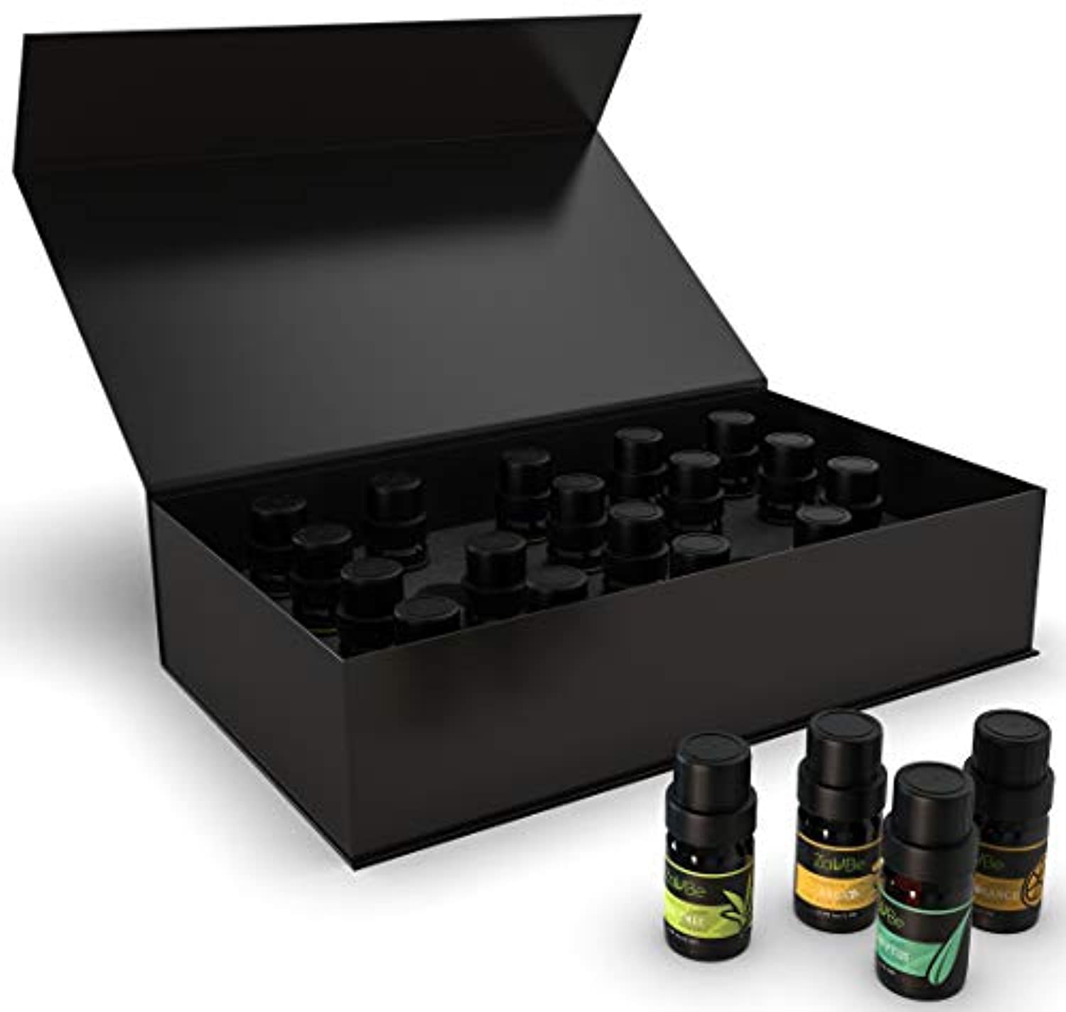 Juego de 18 aceites esenciales con estuche de 20 agujeros terapéuticos naturales 100% difusor aromaterapia grado lavanda limón menta árbol té argán incienso bergamota limón