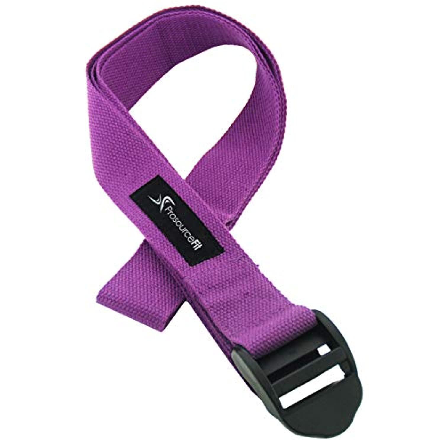 Correa de yoga con hebilla de ajuste Prosource, algodón duradero, 8.0 x 1.5 in para estirar, sostener posturas de yoga y terapia física.