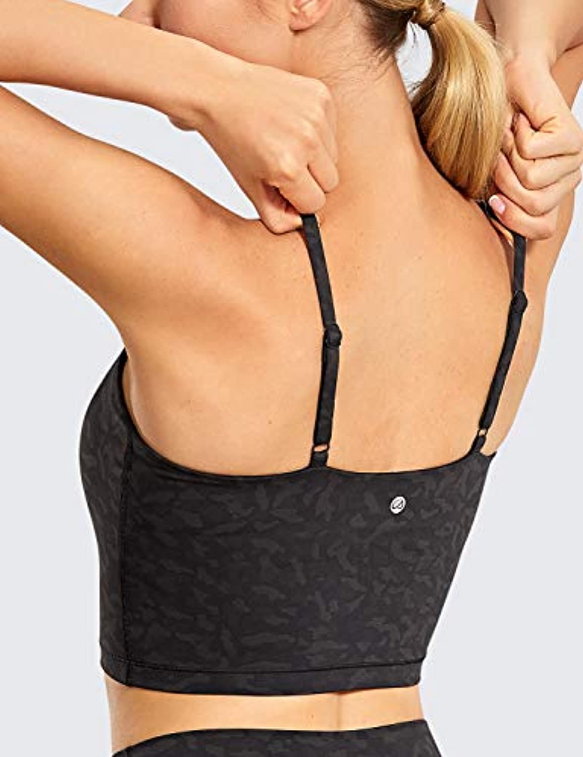 CRZ YOGA - Sujetador deportivo de yoga para mujer, correas ajustables, sin varilla, con relleno, para deportes, entrenamiento, camiseta sin mangas