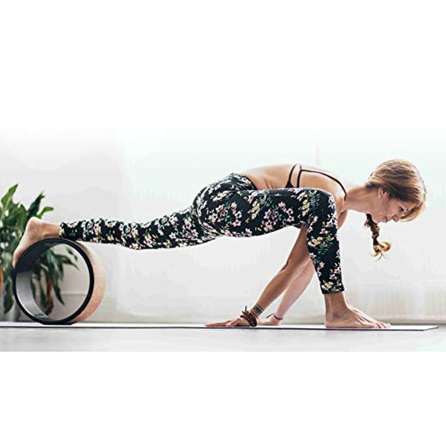 Rueda de yoga redder de 12.6 pulgadas de TPU Mandala, rueda de masaje para yoga, rodillo de espuma de apoyo para estiramiento para aumentar la flexibilidad y mejorar las curvas de espalda, práctica de yoga