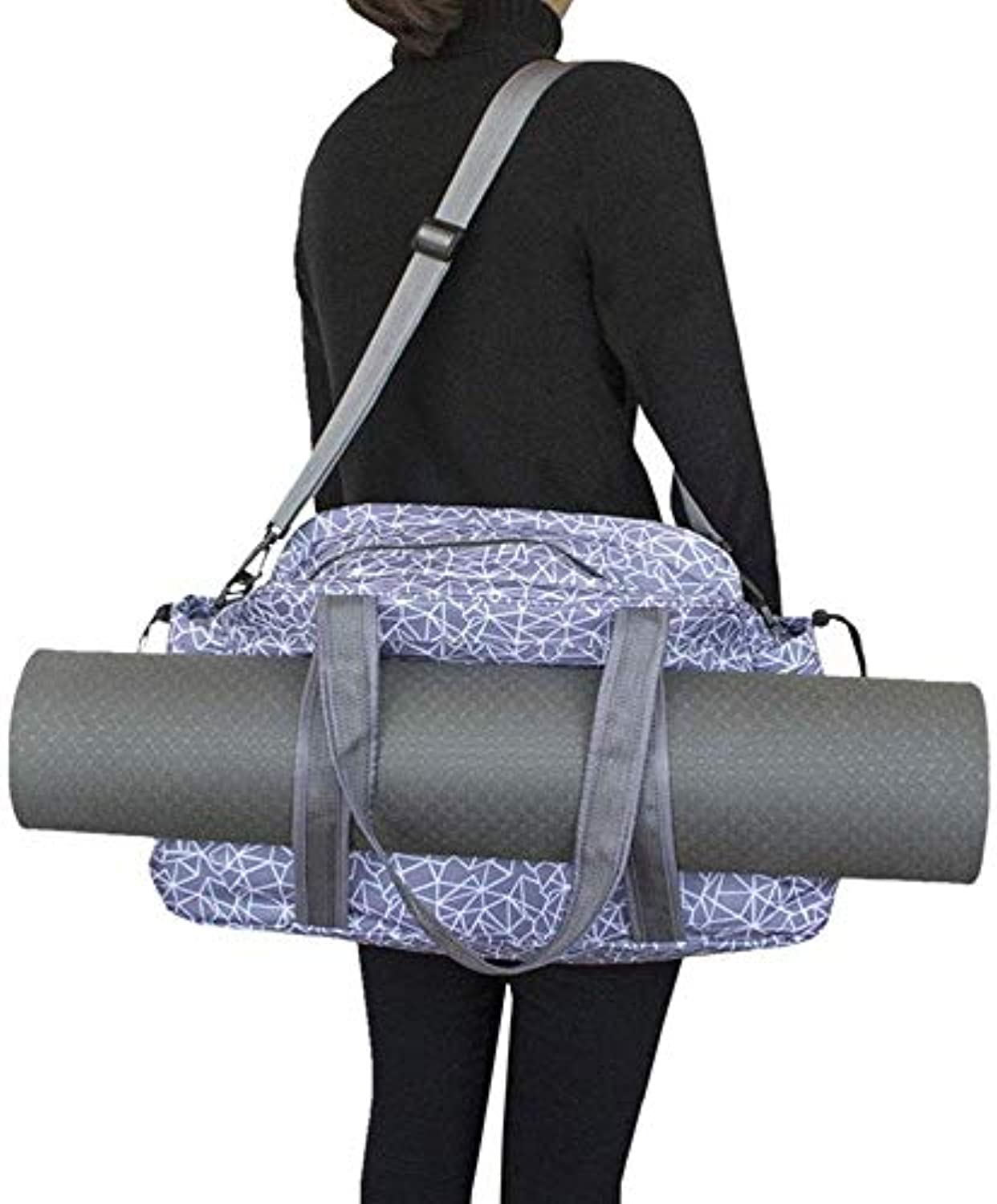 Fnoko - Bolsa de almacenamiento para esterilla de yoga, pilates, ropa y accesorios de gimnasio, gran capacidad