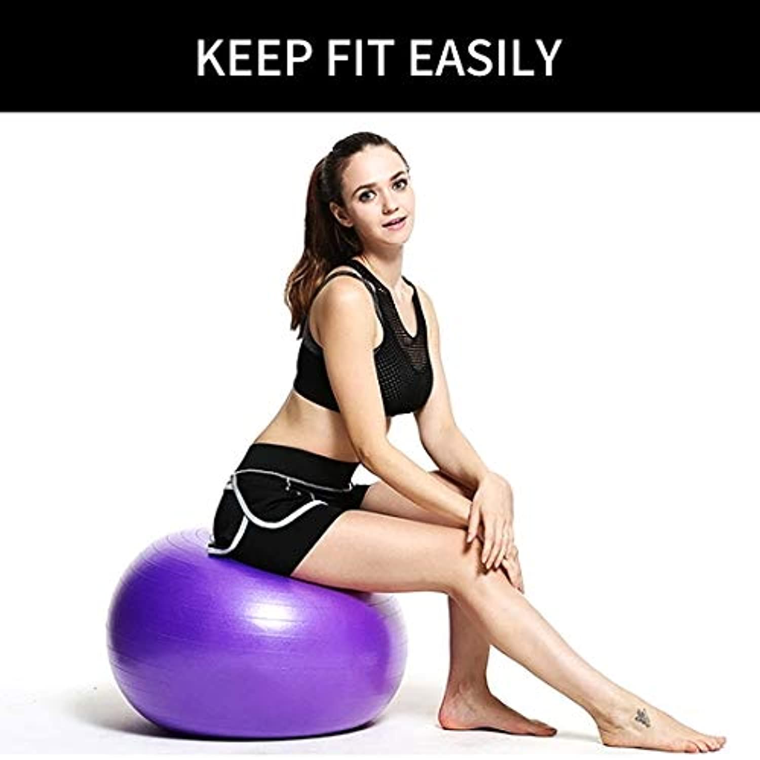 Pelota de ejercicio de 24.8 in extra gruesa silla de yoga para fitness, estabilidad, equilibrio, terapia física diseño de calidad profesional