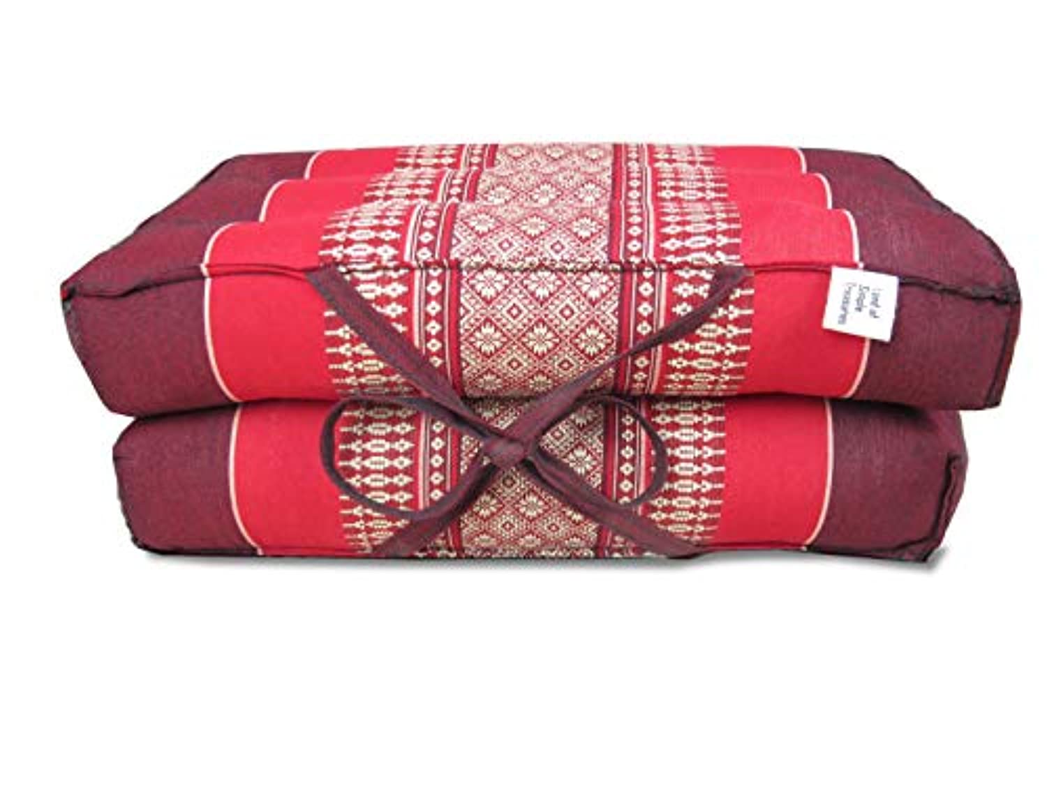 Cojín de meditación plegable Land of Simple Treasures – Almohada extra firme para yoga – Relleno de fibra tailandesa natural de Kapok – piso convertible, asiento para silla