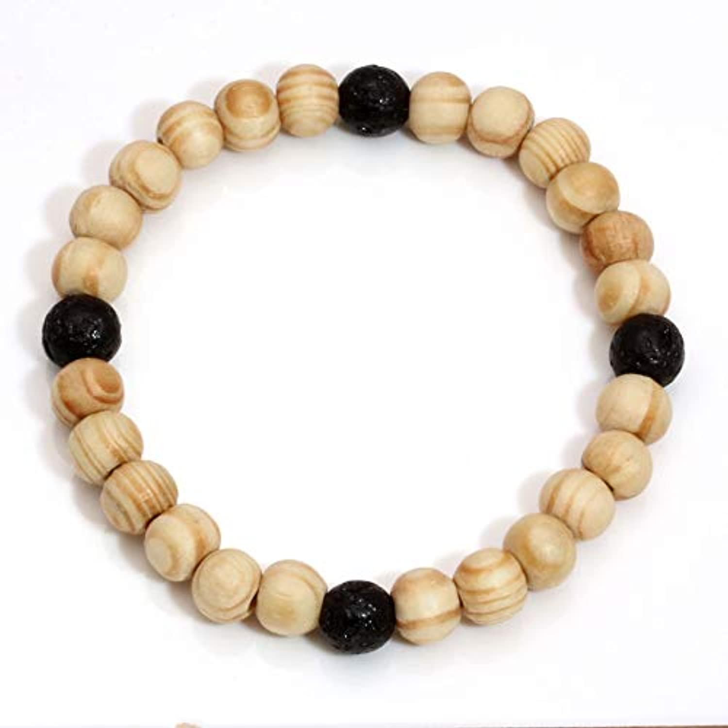 Milakoo - Pulsera de cuentas de piedra de lava con difusor de aceites esenciales para hombres y mujeres