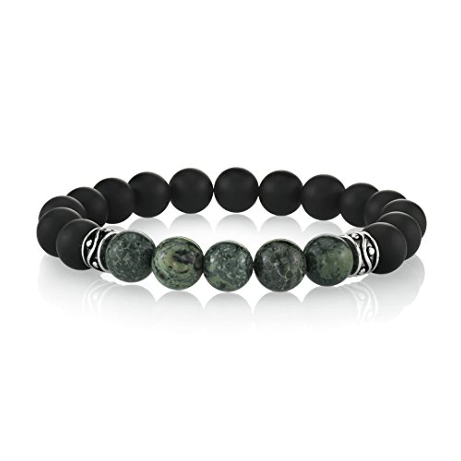 Spartan - Pulsera de cuentas para hombre con cuentas de plata de ley 925, ajustable, disponible en