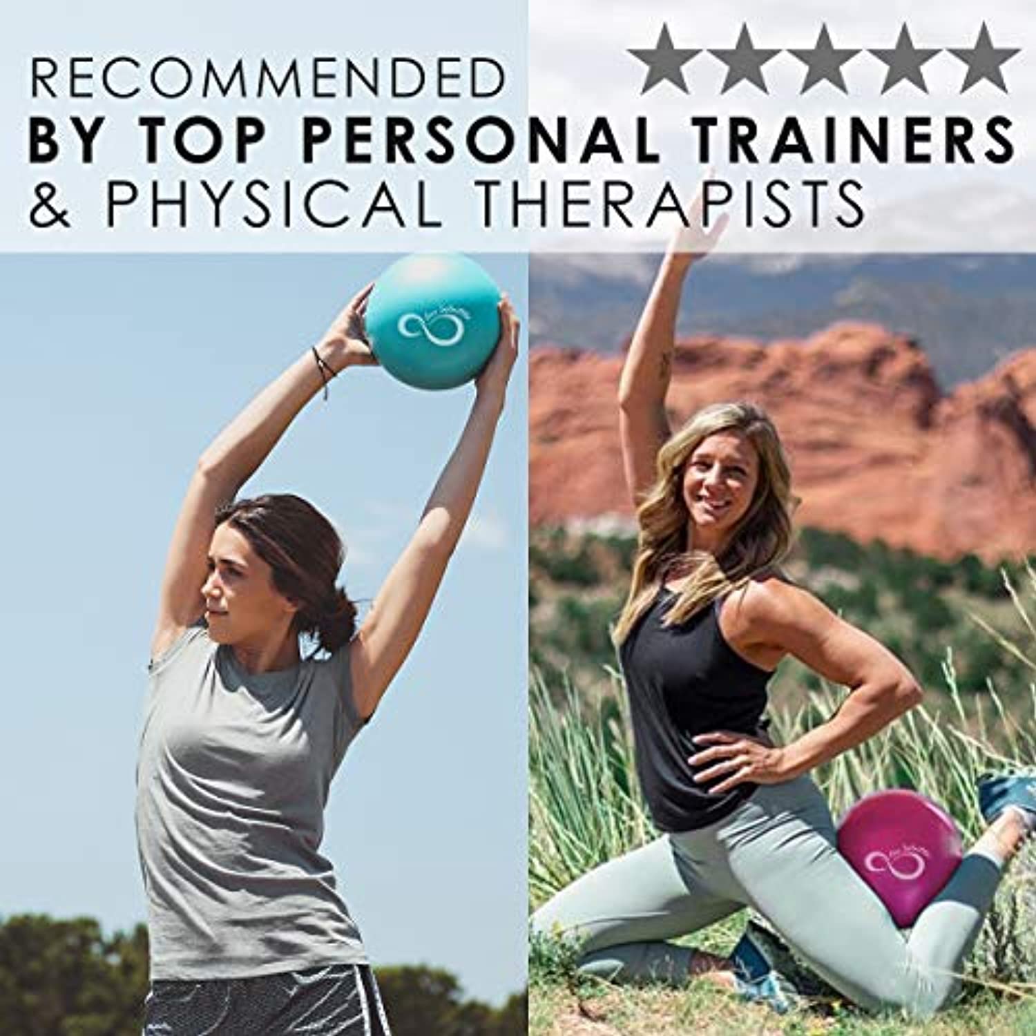 Live Infinitamente 9 pulgadas Barre Pilates bola y bomba de mano – anti ráfaga mini bola y libro electrónico de entrenamiento digital incluido para yoga, ejercicio, equilibrio y entrenamiento de estabilidad, viene con bolsa de transporte de malla