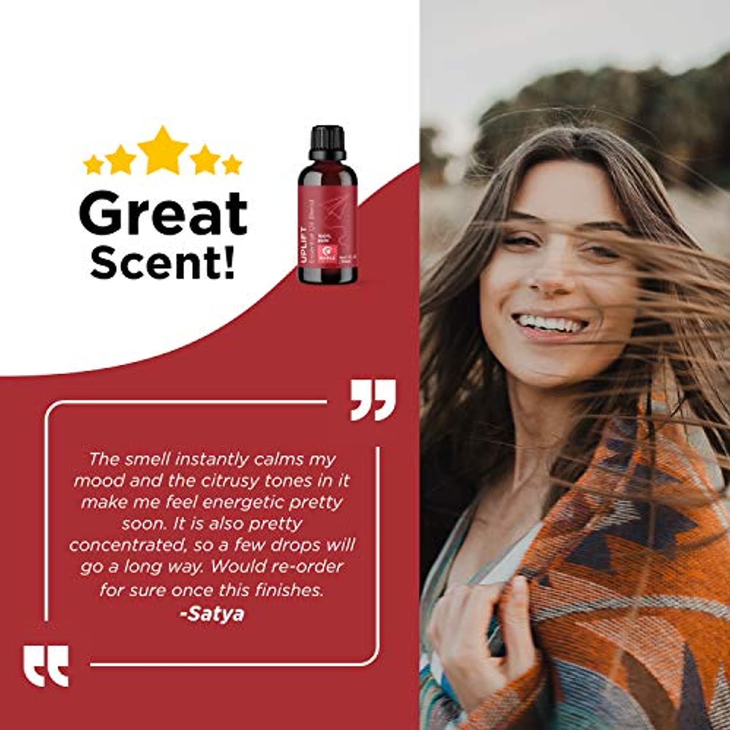 Happiness Aceite Esencial Levantamiento del estado de ánimo, mezclas de aceites esenciales para difusor con aceite esencial Ylang-Ylang, aceites esenciales calmantes, mezcla de aceites esenciales para mejorar el estado de ánimo y aliviar la fatiga