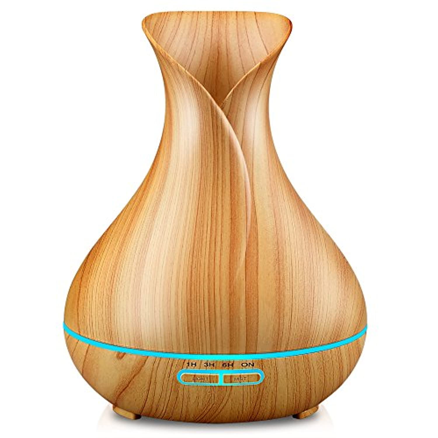 Difusor de aceites esenciales URPOWER, humidificadores de neblina fresca con aroma a madera y granos de 400 ml, difusores ultrasónicos de aromaterapia con ajustes para temporizador y salida de neblina alta o baja para el hogar, recámara, cuarto de bebé, e