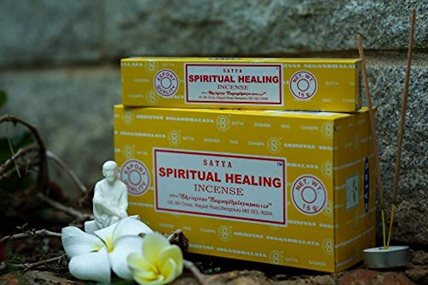Satya Nag Champa - Varitas de incienso de curación espiritual, 12 unidades