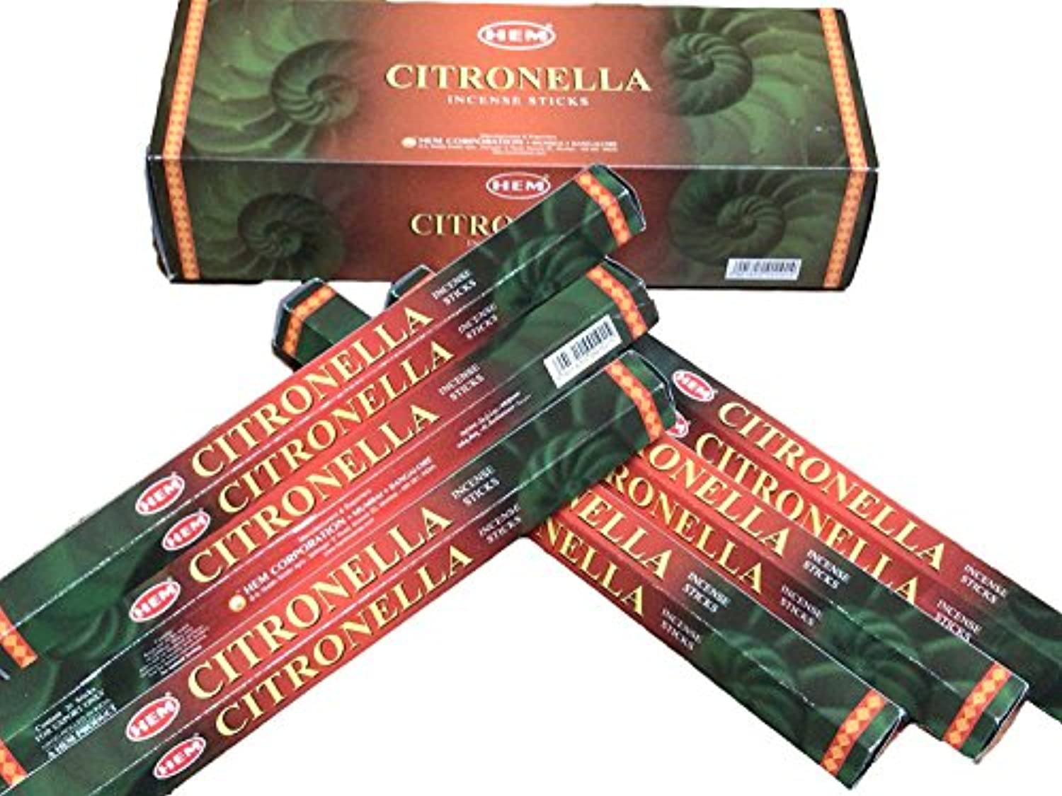 Citronella - Caja de 6 tubos de 20 varillas de incienso HEM