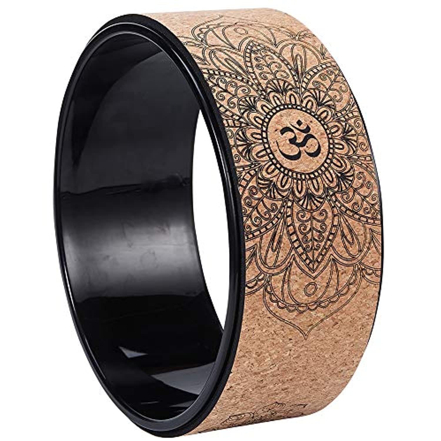 Rueda de yoga redder de 12.6 pulgadas de TPU Mandala, rueda de masaje para yoga, rodillo de espuma de apoyo para estiramiento para aumentar la flexibilidad y mejorar las curvas de espalda, práctica de yoga