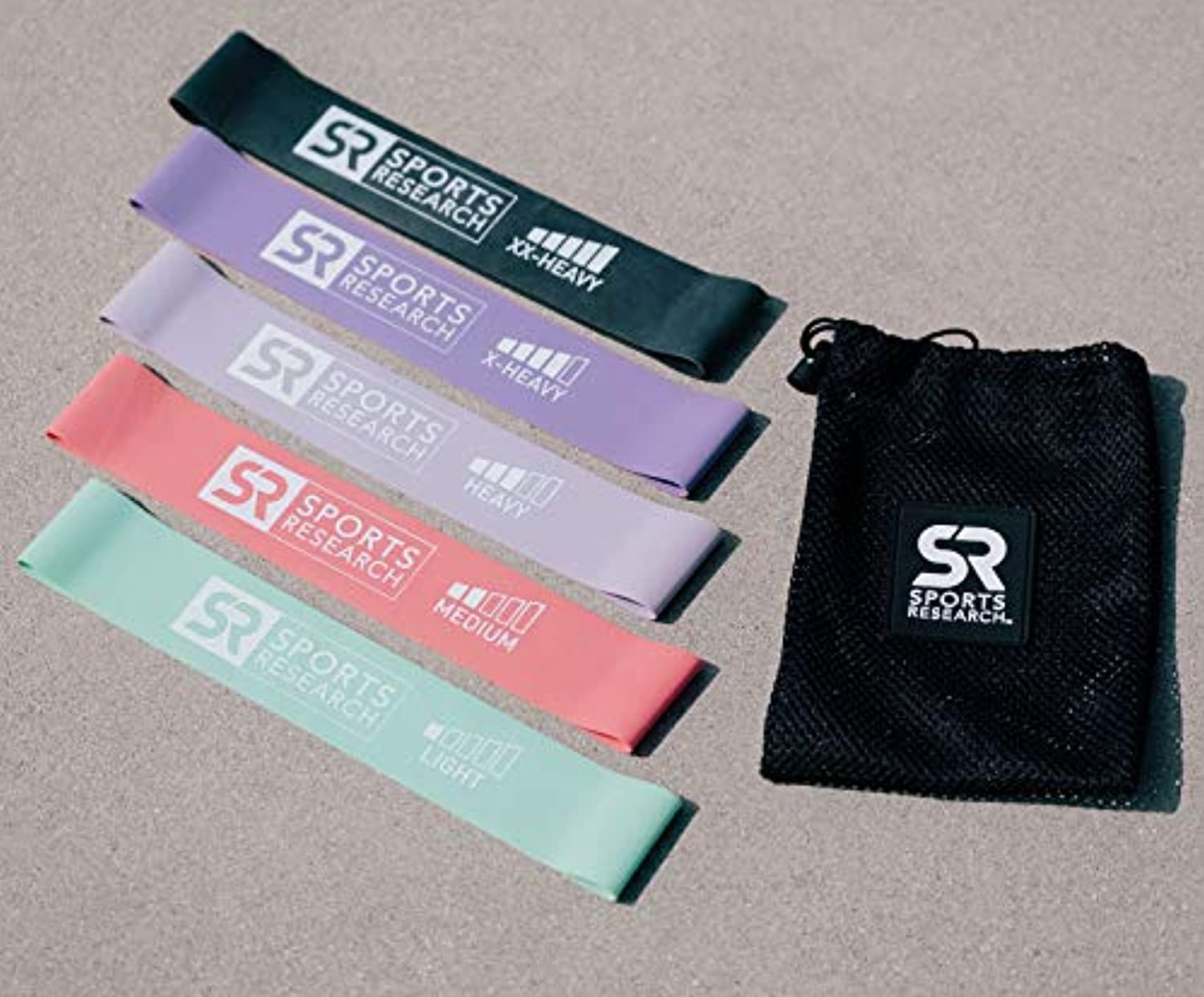 Bandas de resistencia Sweet Sweat Mini Loop | Bandas de cadera para sentadillas y estallidos | Mini bandas de terapia | Incluye bolsa de transporte de malla gratis