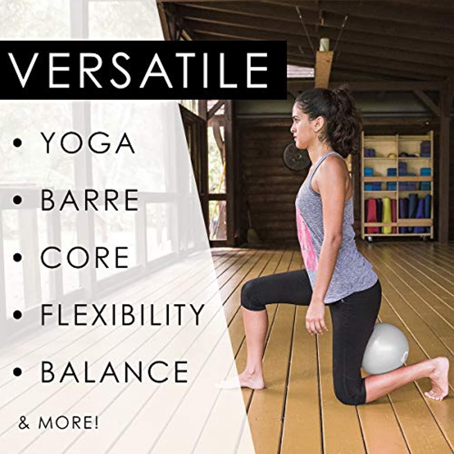 Live Infinitamente 9 pulgadas Barre Pilates bola y bomba de mano – anti ráfaga mini bola y libro electrónico de entrenamiento digital incluido para yoga, ejercicio, equilibrio y entrenamiento de estabilidad, viene con bolsa de transporte de malla