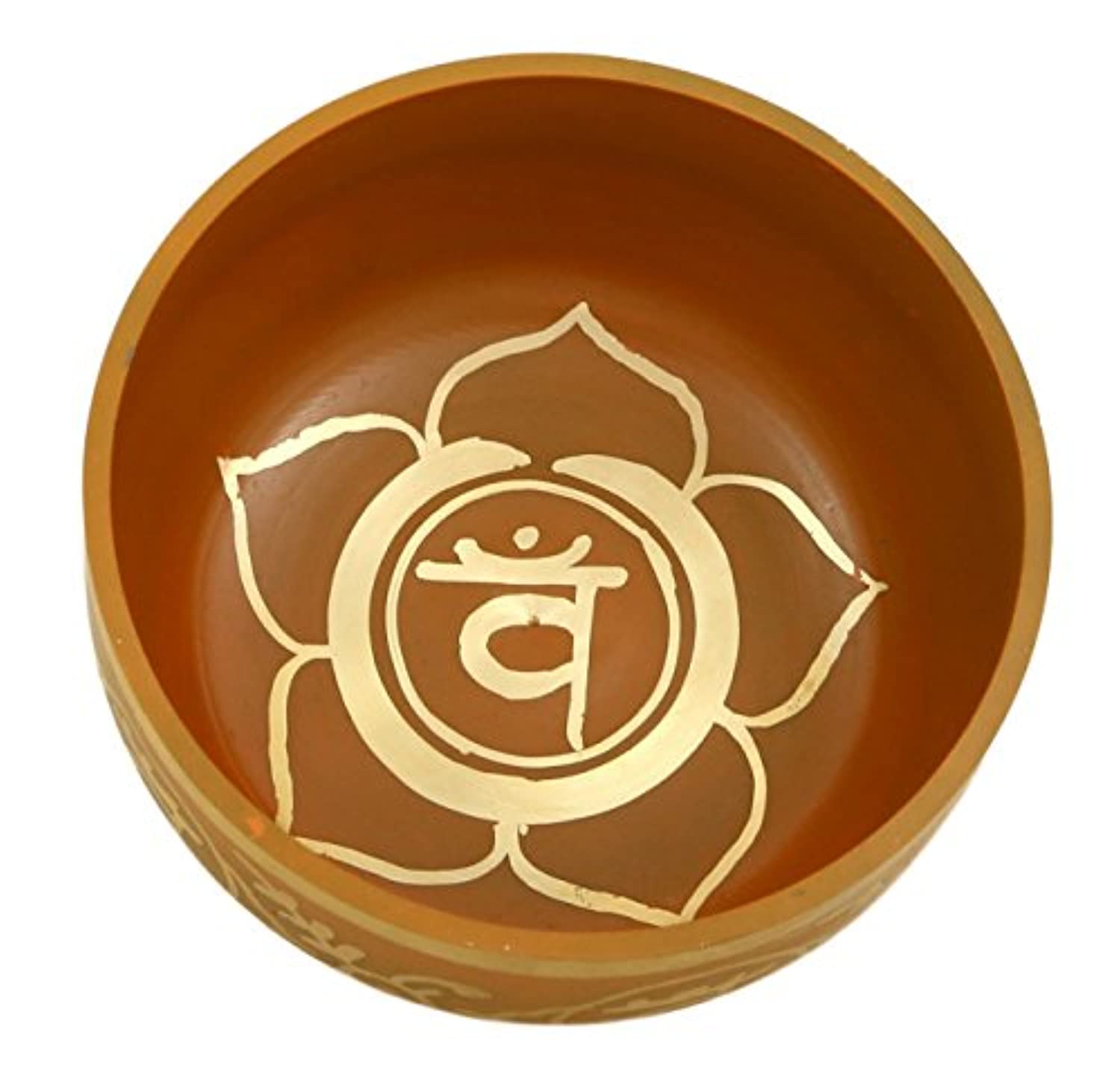 swadhistana Naranja Latón budista tazón Tibetano con cojín de la India para la curación sonido de meditación oración sintonizado a la 2th Ombligo Chakra