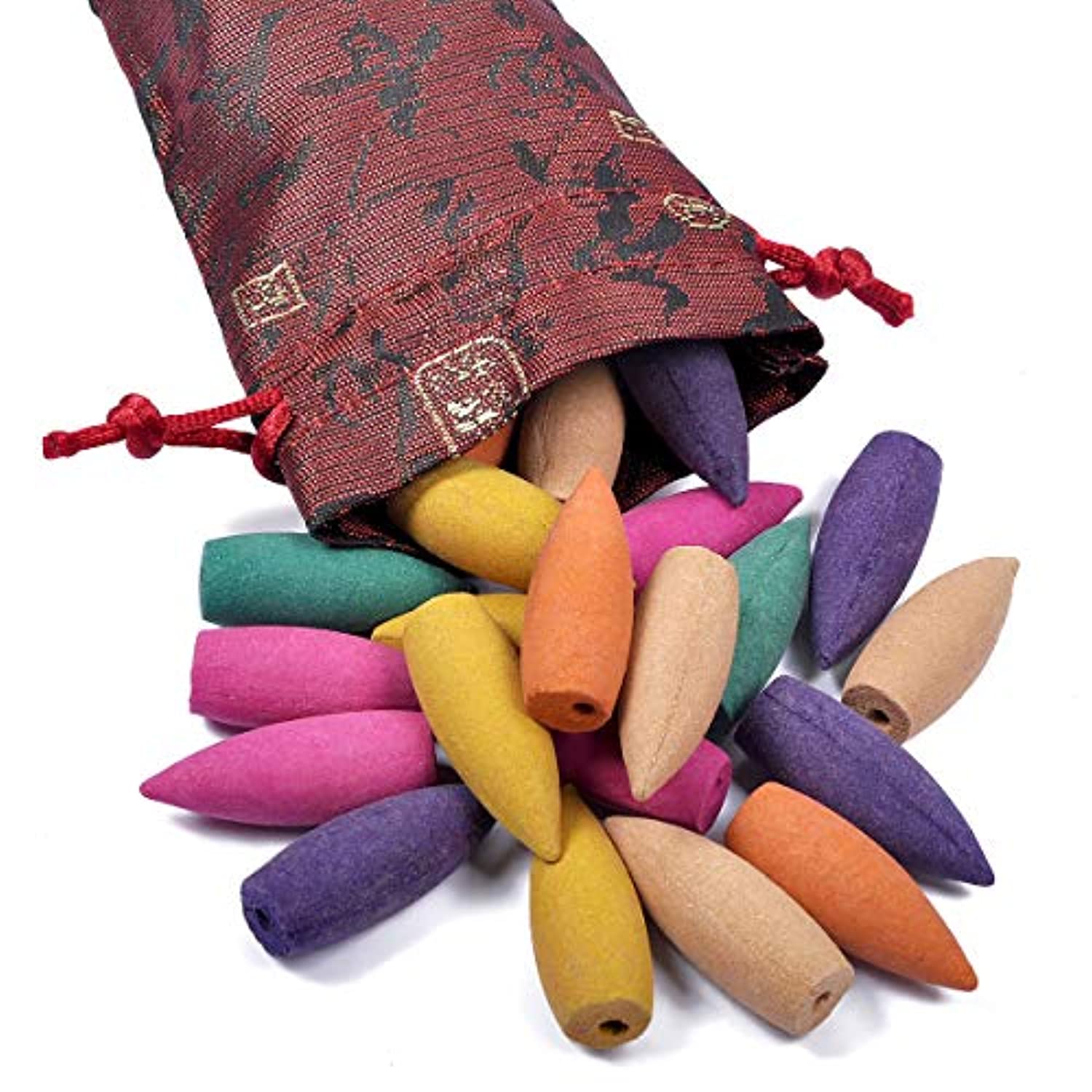 eZAKKA - Conos de incienso con bolsa de almacenamiento, 120 unidades