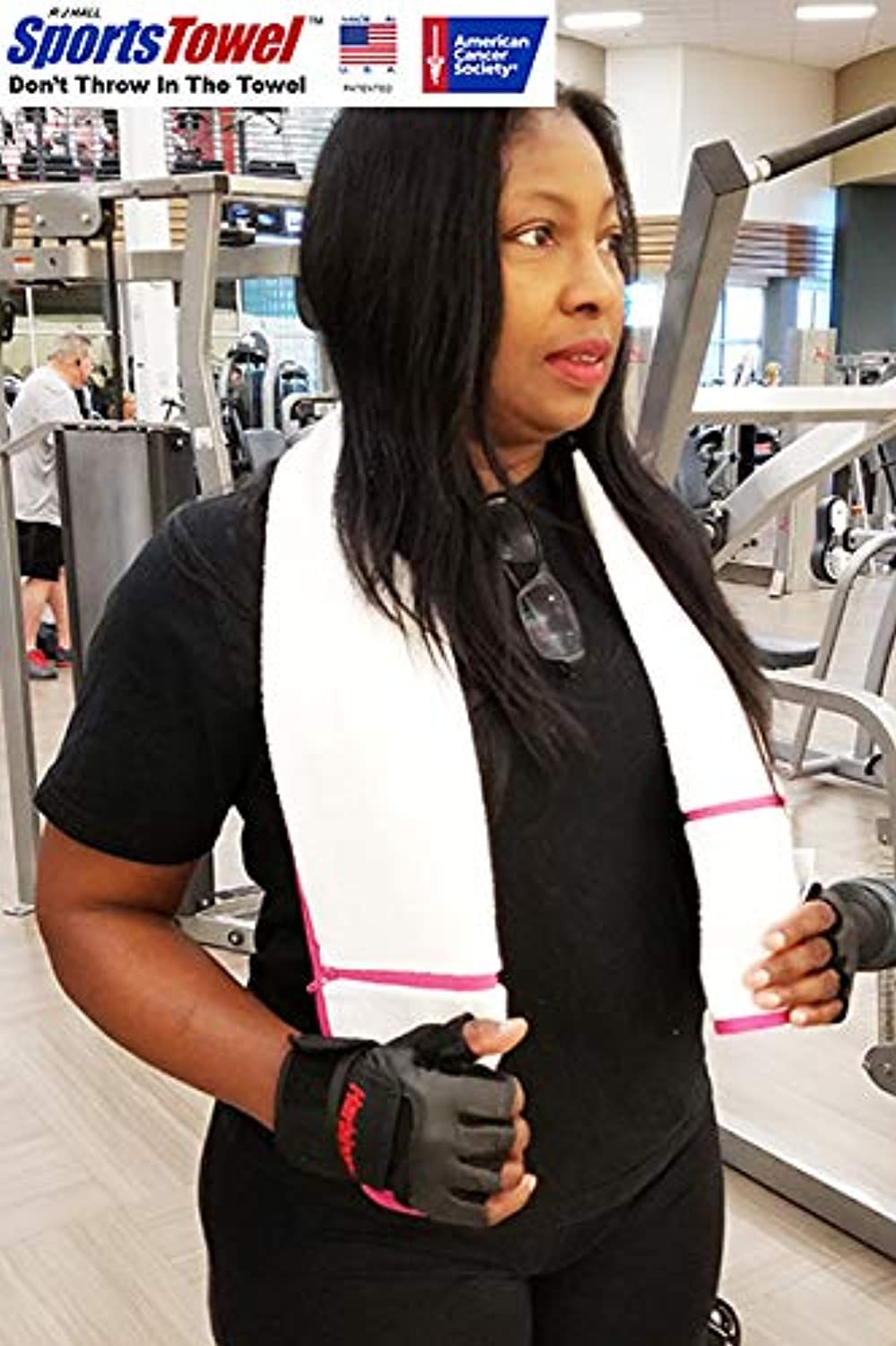 R J Hall toalla deportiva – 2 bolsillos con cremallera que sostiene pertenencias seguras mientras haces ejercicio, entrenamiento, clase de yoga, entrenamiento de fitness en el gimnasio o caminar por la playa, bucles 100% algodón supersuaves y absorbentes,