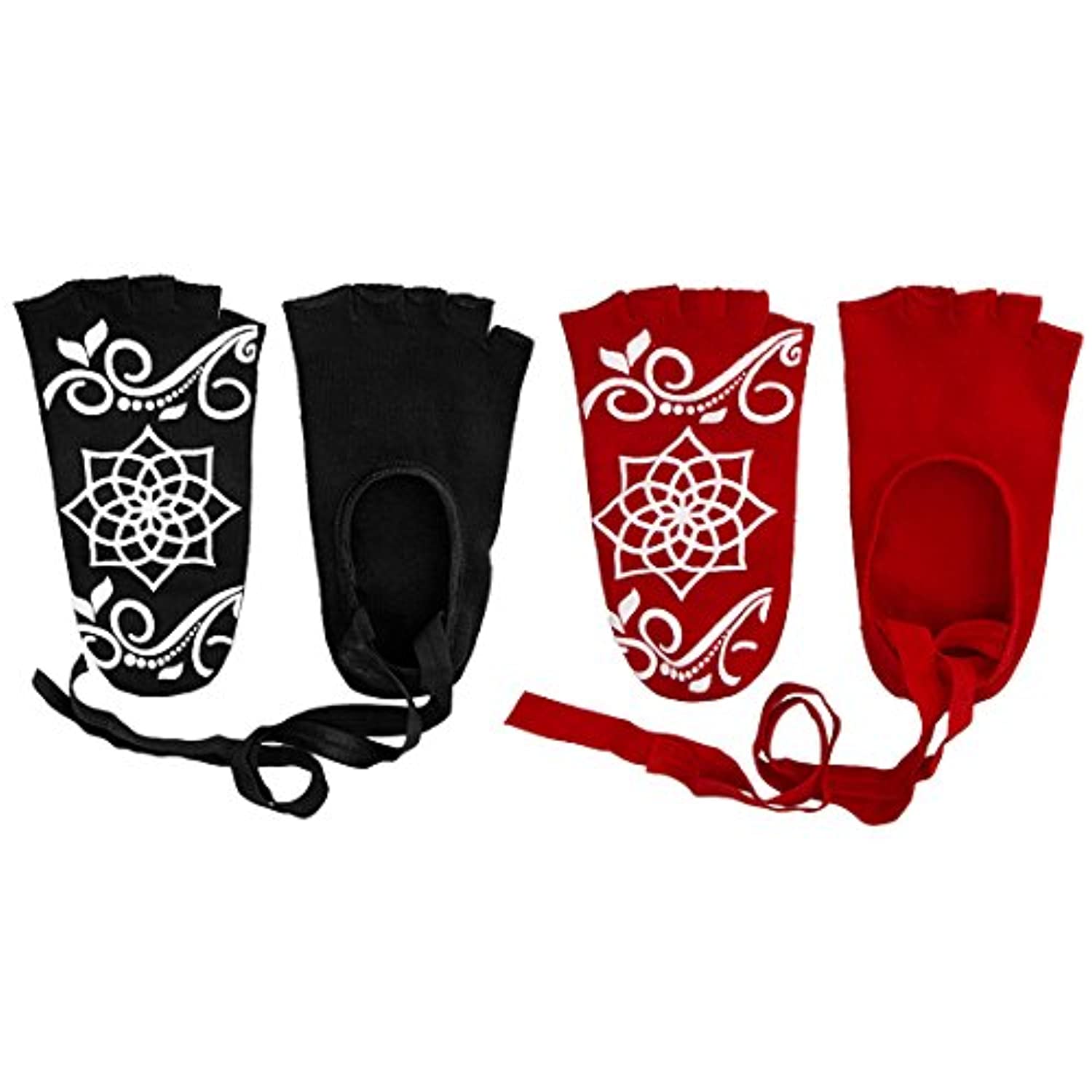 RoryTory 2 pares Barre de ballet agarre antideslizante Toeless Yoga Calcetines con lazo