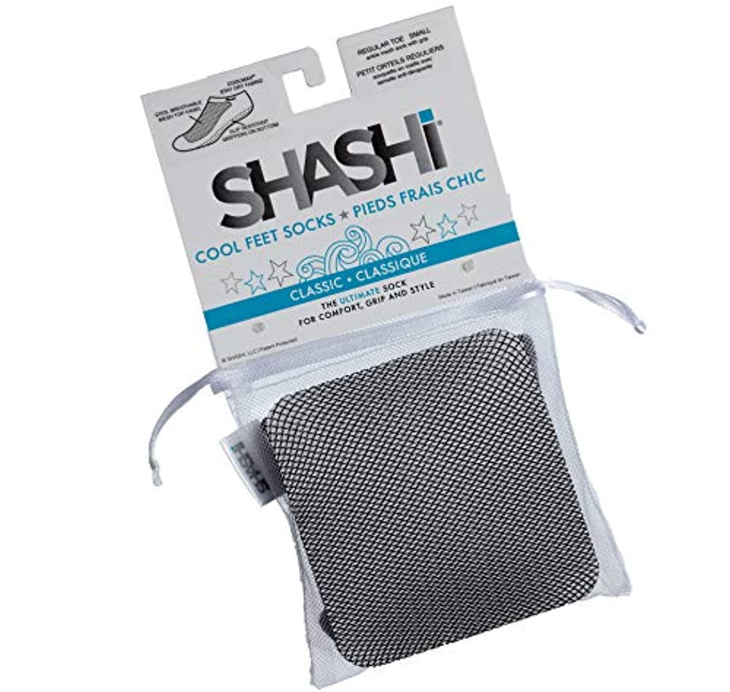 Shashi Classic - Calcetines de malla para mujer, con puntera abierta, antideslizantes, para pilates, yoga