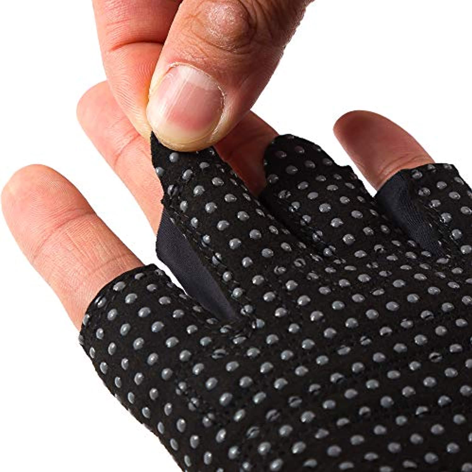 FJZLIFE - Guantes de fitness para entrenamiento cruzado, levantamiento de pesas, ciclismo, culturismo, yoga, dominadas y fitness, palma de agarre de silicona mejorada, mejora tu fitness sin rasgaduras de mano