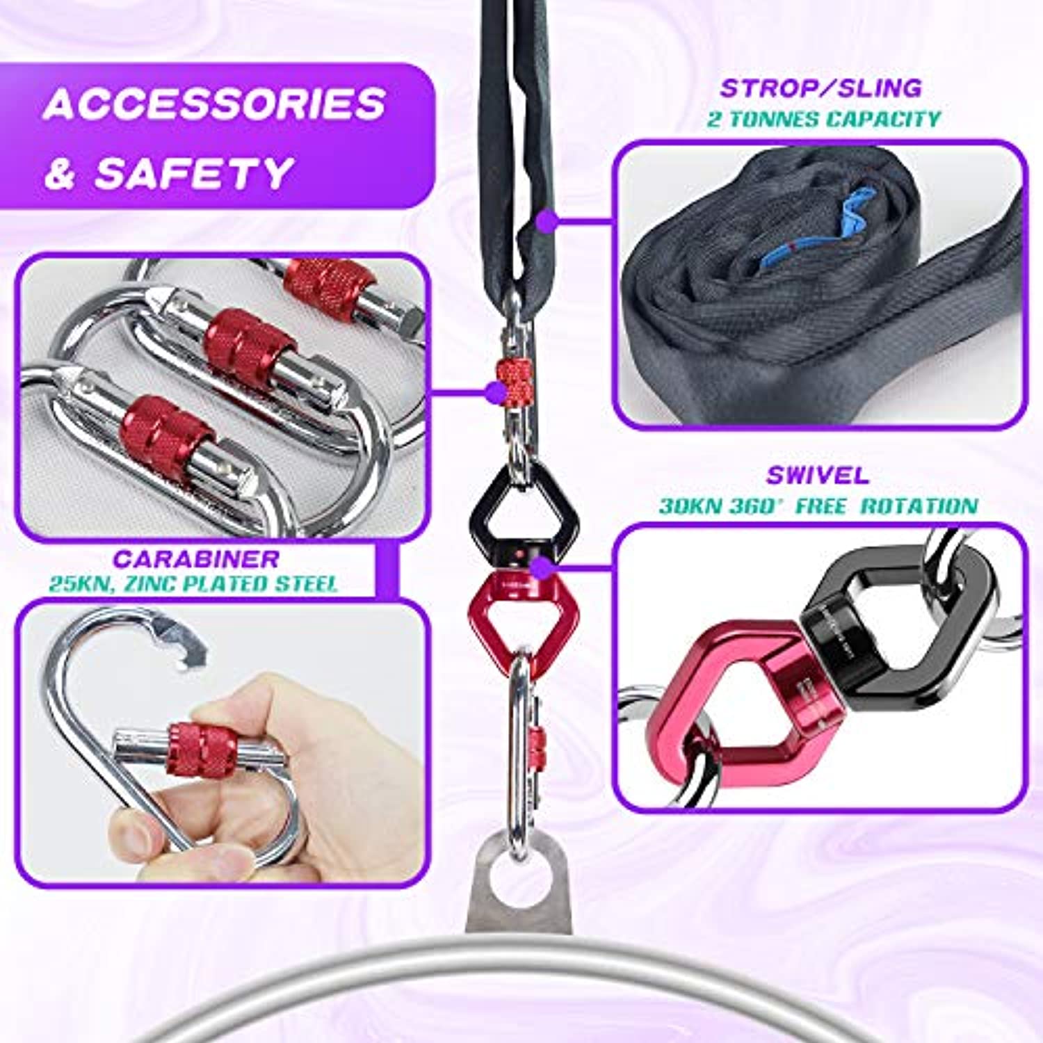 TESLANG Aerial Hoop, Lyra Hoop Set de acero inoxidable 33.5 in/35.4 in de un solo punto de aro circo para principiantes profesionales, kit de anillo aéreo con bolsa de transporte, equipo de yoga aéreo, 660 libras (661.4 lbs)