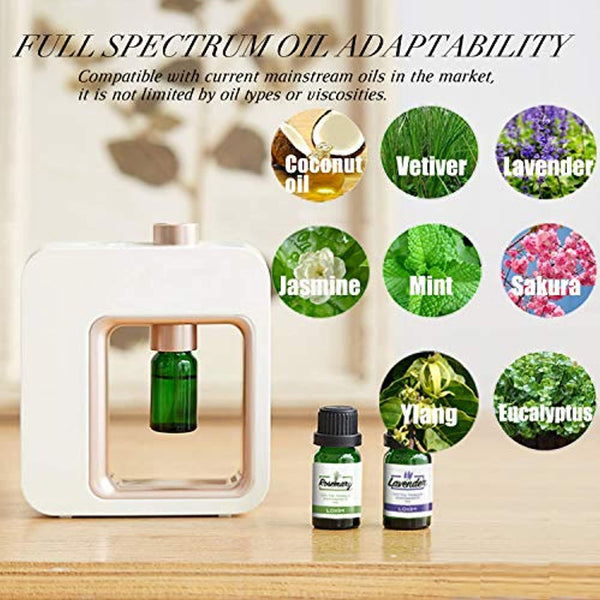Difusores de aromaterapia para aceites esenciales para habitaciones  grandes, difusor nebulizador de aroma sin agua con diseño inalámbrico  silencioso