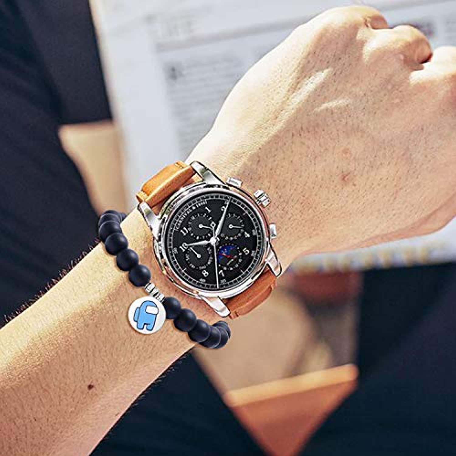 COLOYAN 4 piezas entre nosotros pulseras de cuentas para hombres y mujeres tripulantes juego impostor entre nosotros fans regalos
