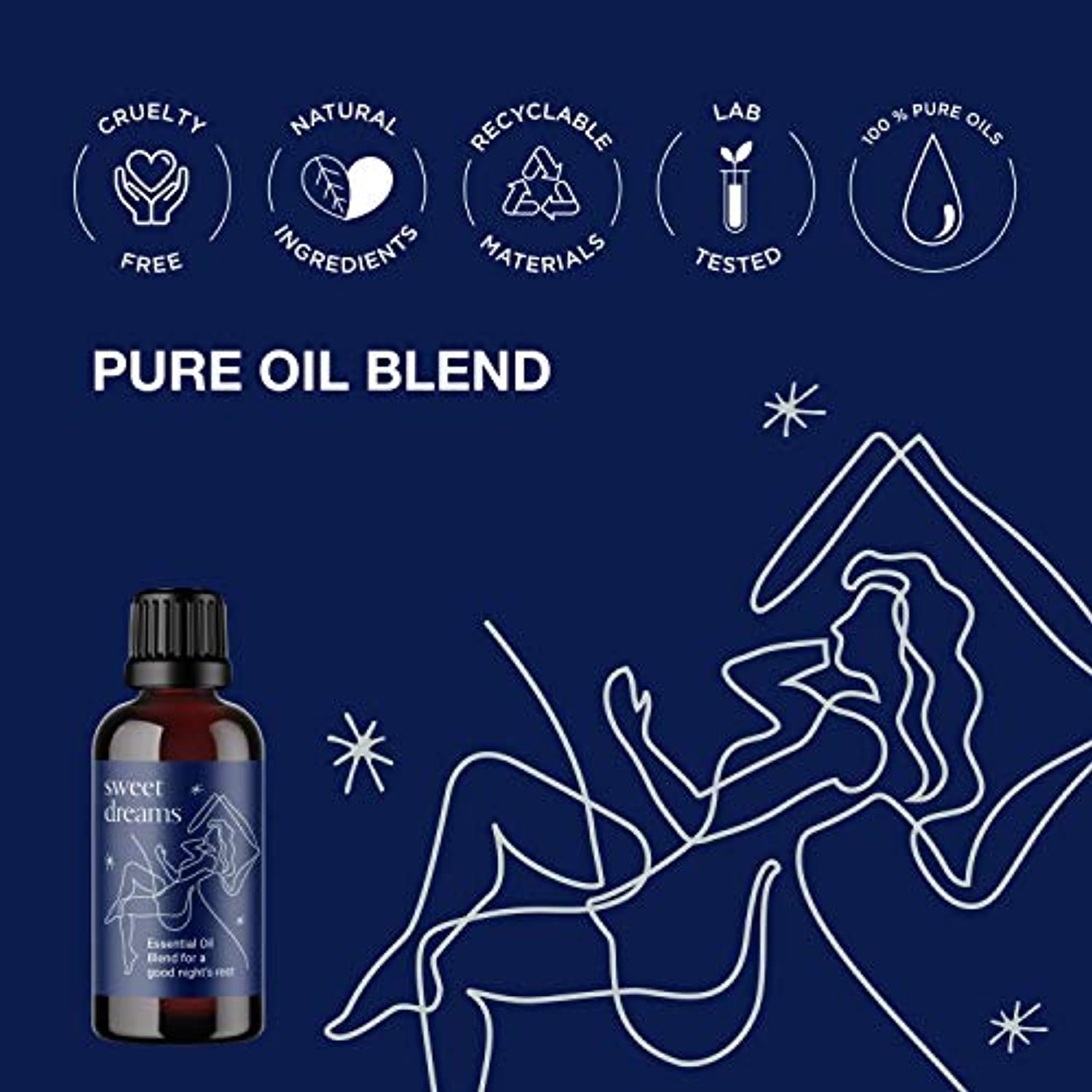 Aceites esenciales puros para un mejor sueño – Ayuda natural para dormir con mezcla de aceites esenciales de aromaterapia, aceite esencial de grado terapéutico para aliviar la ansiedad natural y aliviar el estado de ánimo y el insomnio con lavanda