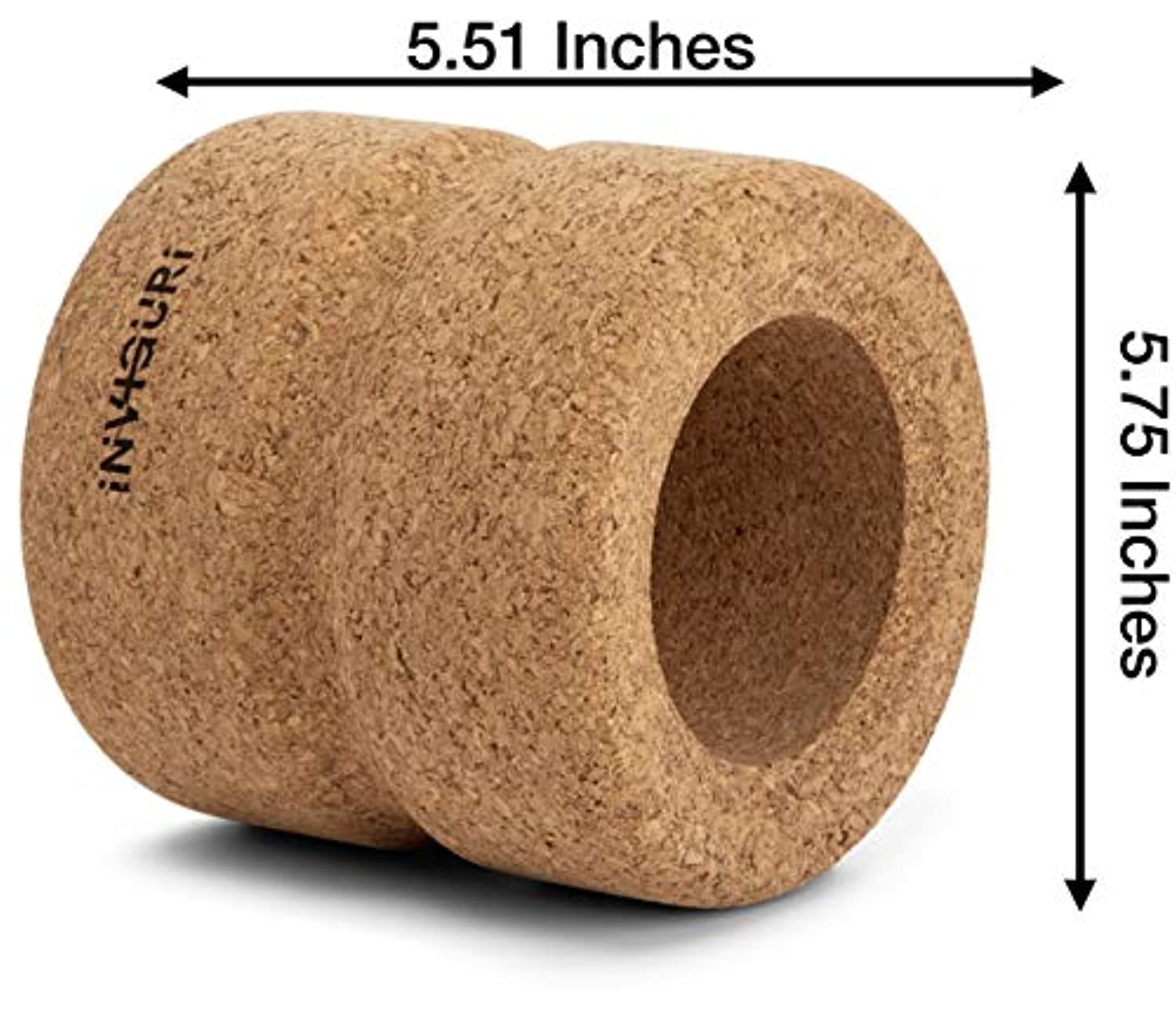 Ruedas de corcho sólido de inviguri, extra anchas, de diseño fuerte, rueda de yoga para aliviar el dolor de espalda, rueda de estiramiento de espalda con ranura para la columna vertebral, yoga y rodillo trasero, masaje moderado a profundo en diseño de 10.